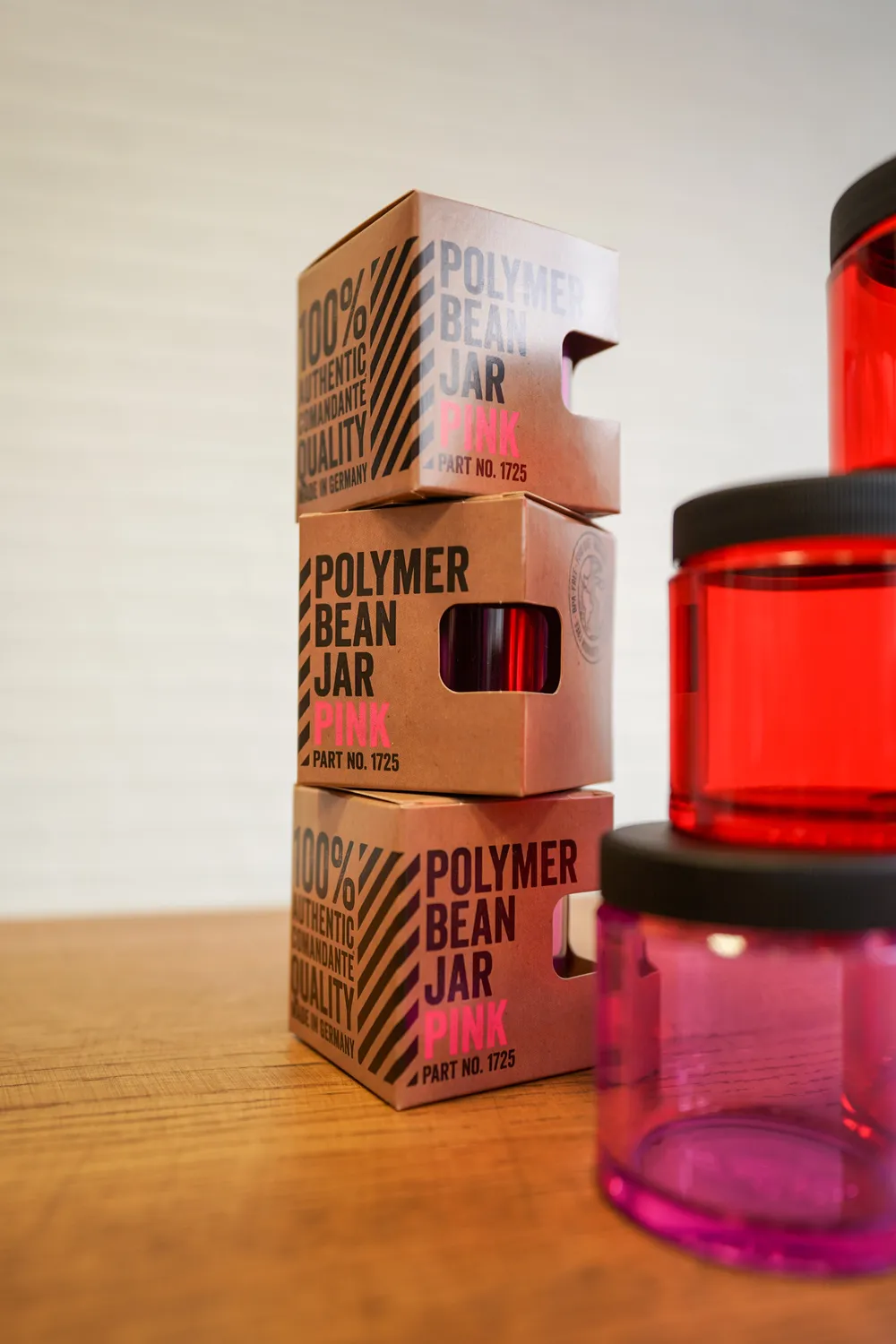 Comandante Polymer Bean Jar pot rouge incassable