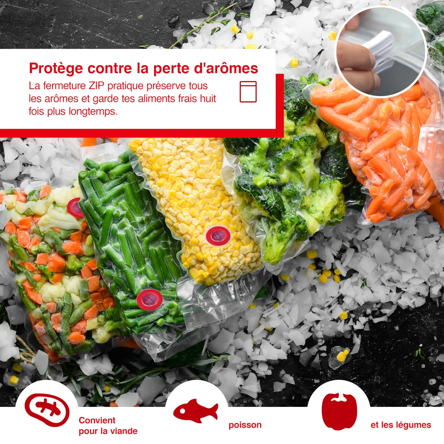 Solis Zip sachets sous vide 26x35 cm lot de 10 réutilisables