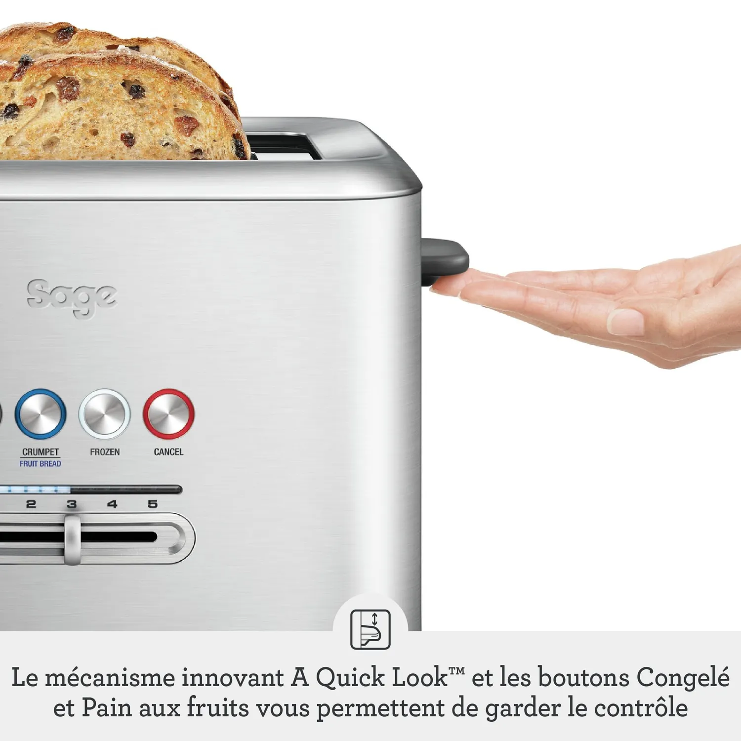 Sage A Bit More grille-pain 2 tranches inox brossé