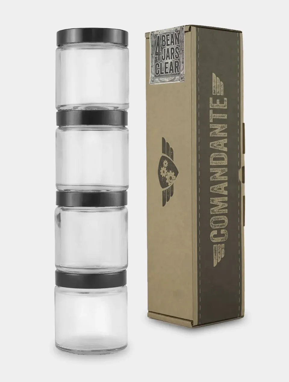 Comandante Bean Jar pots verre transparent lot 4