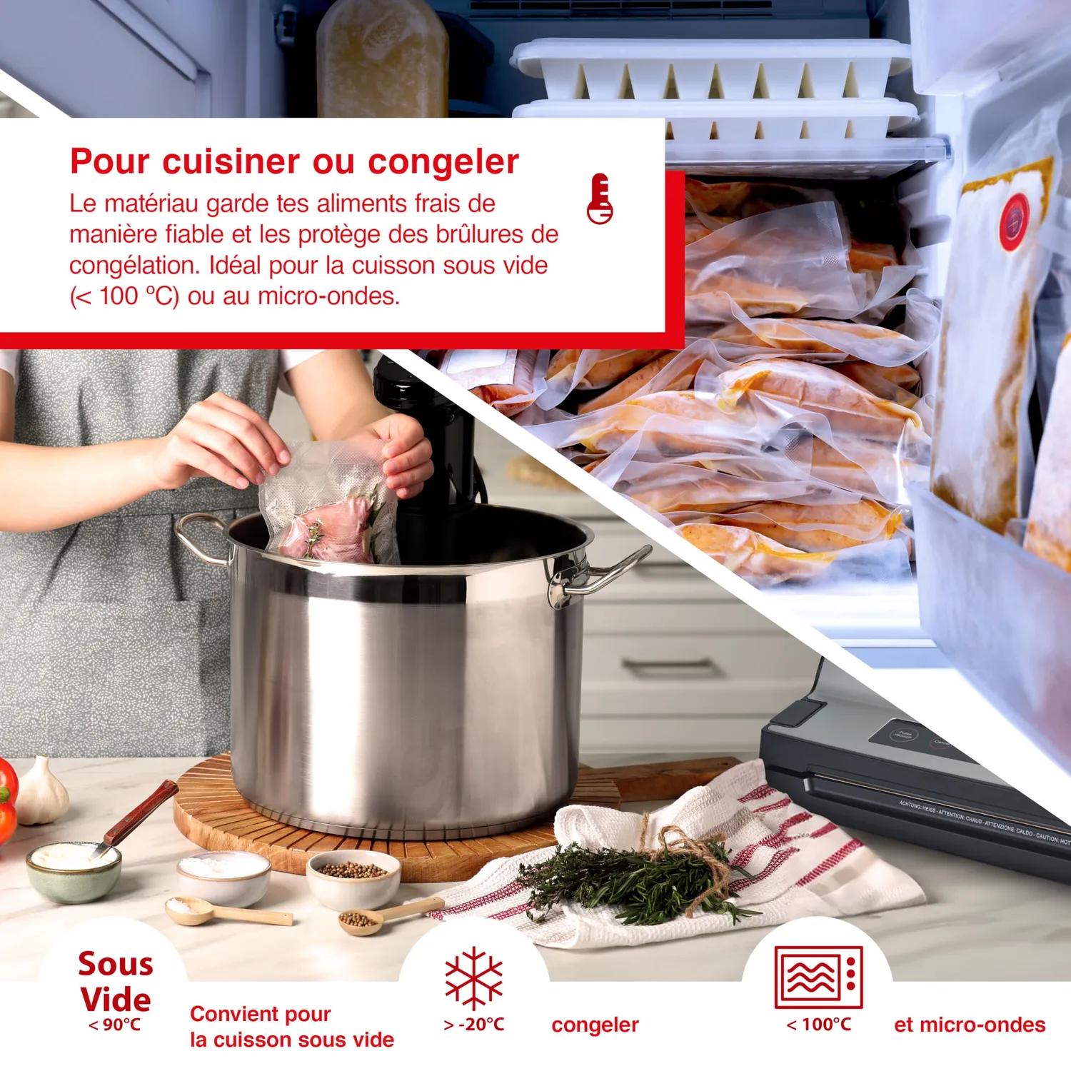 Solis Zip sachets sous vide 26x35 cm lot de 10 réutilisables