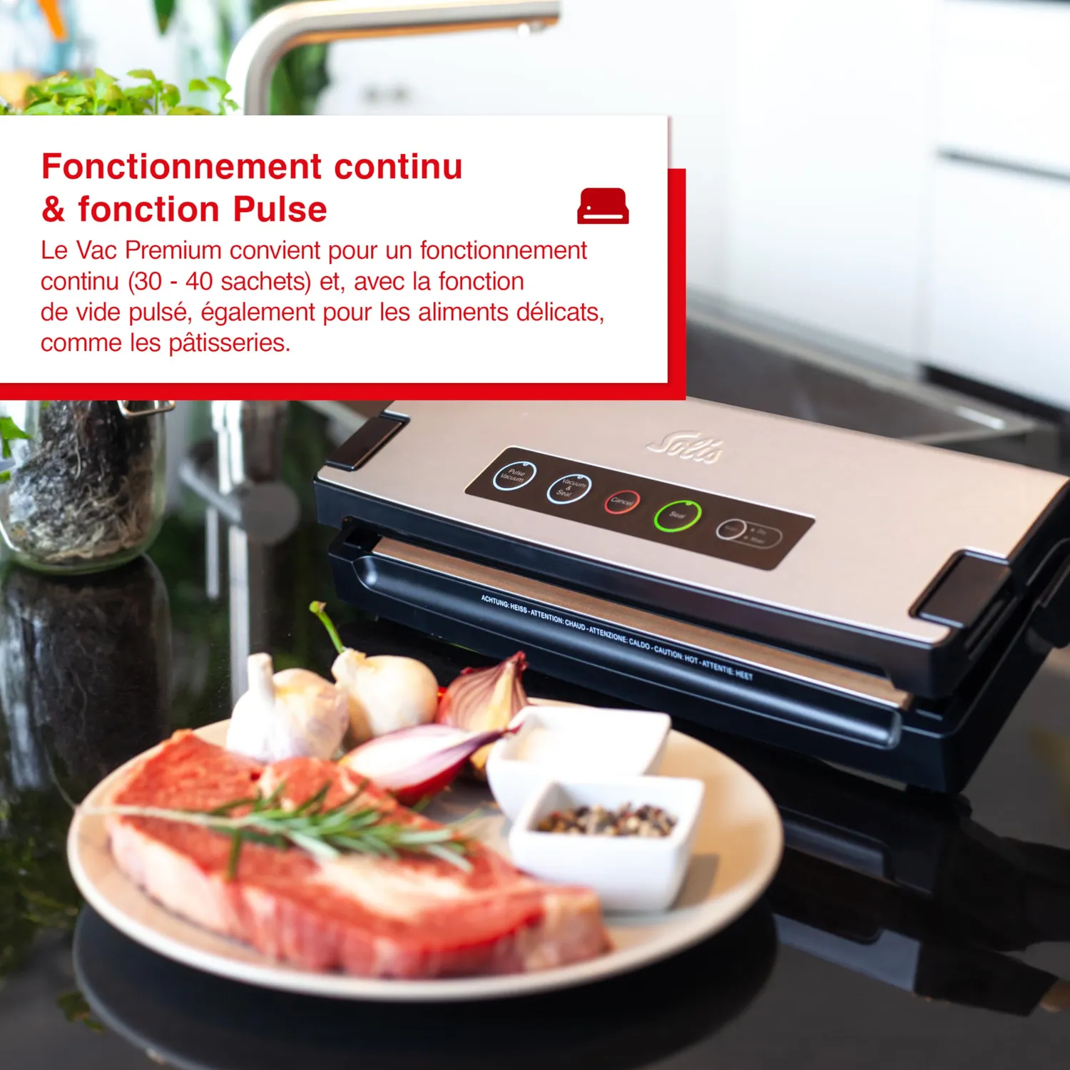 Solis 922.21 machine sous vide noir 110 W sachets et boîtes