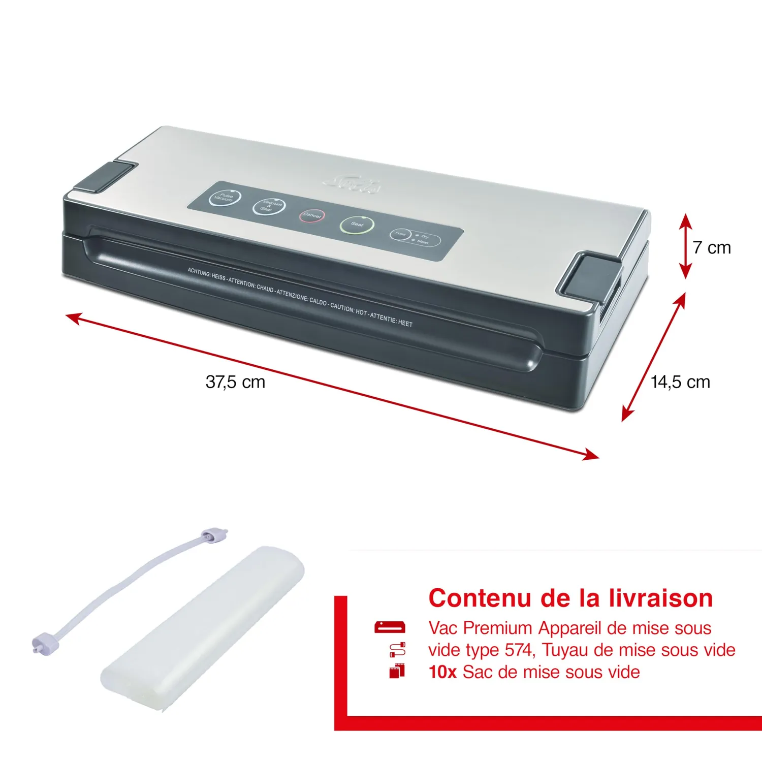 Solis 922.21 machine sous vide noir 110 W sachets et boîtes