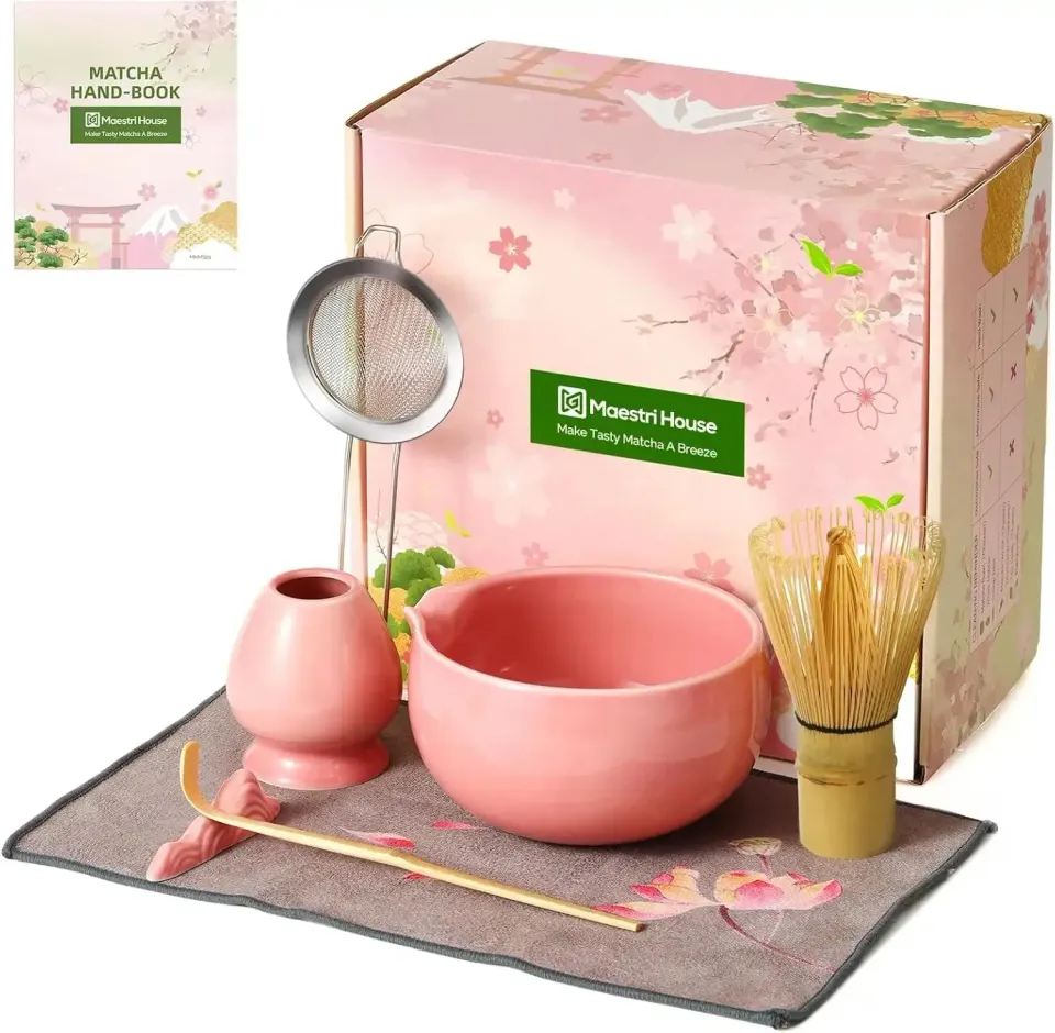 Maestri House MHMS01 kit matcha 7 pièces rose bambou