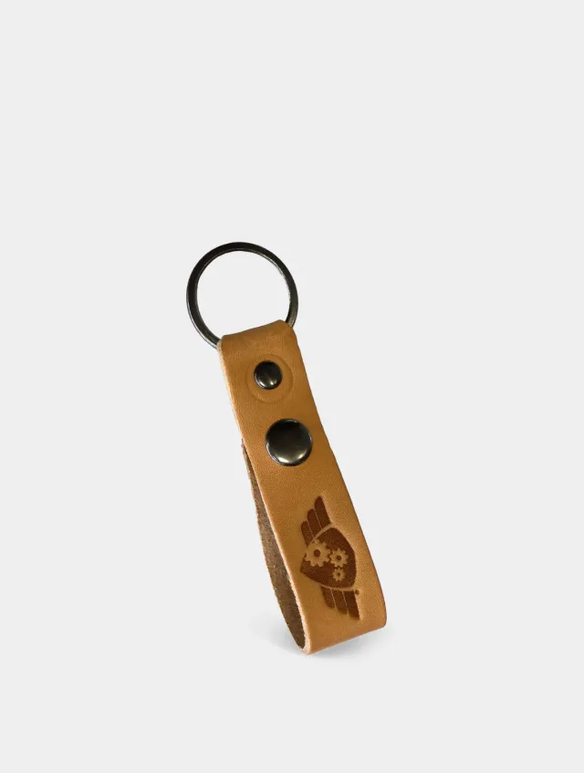Comandante Key Ring porte-clés cuir marron clair