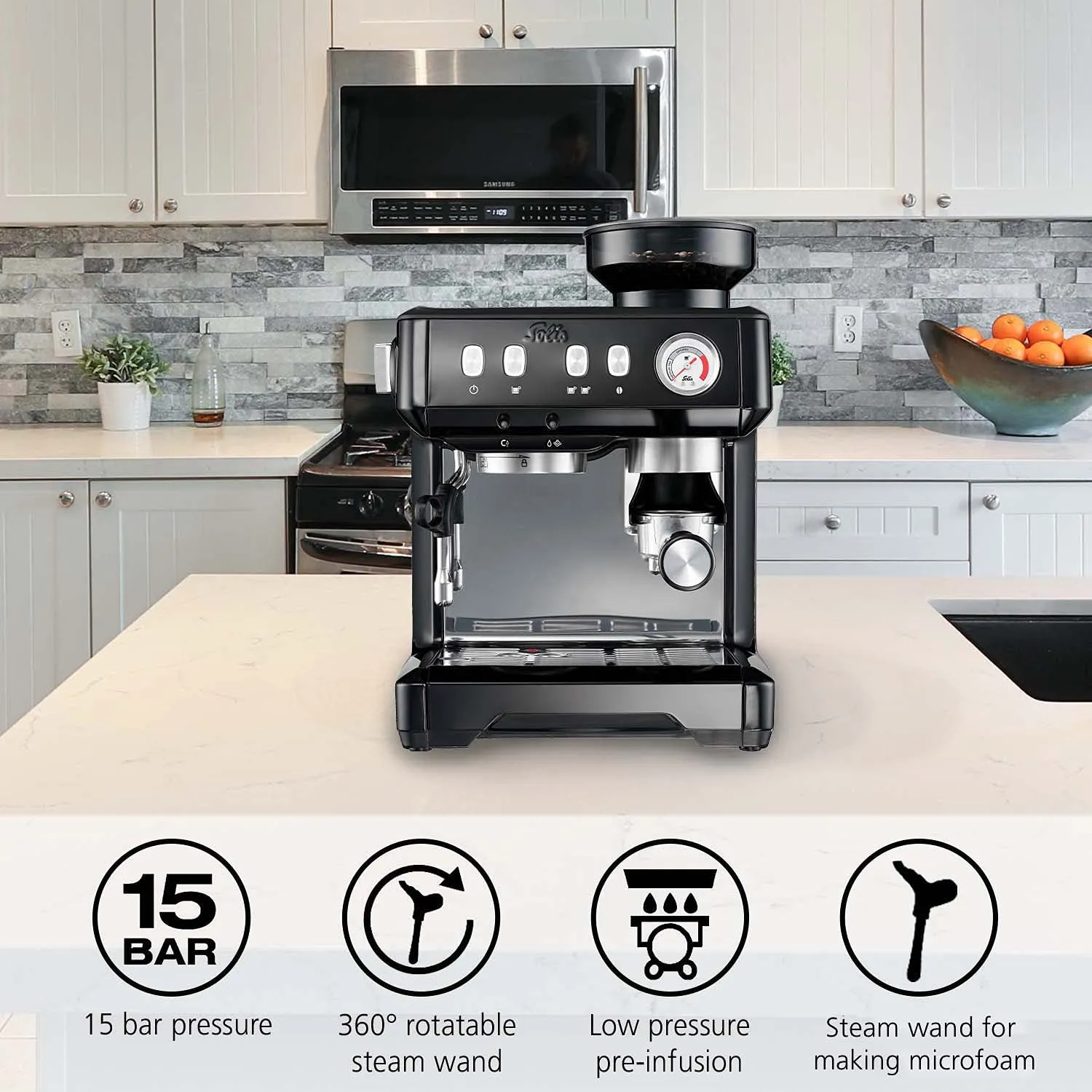 Solis Grind Infuse Compact 1018 machine expresso noire 2,5 L