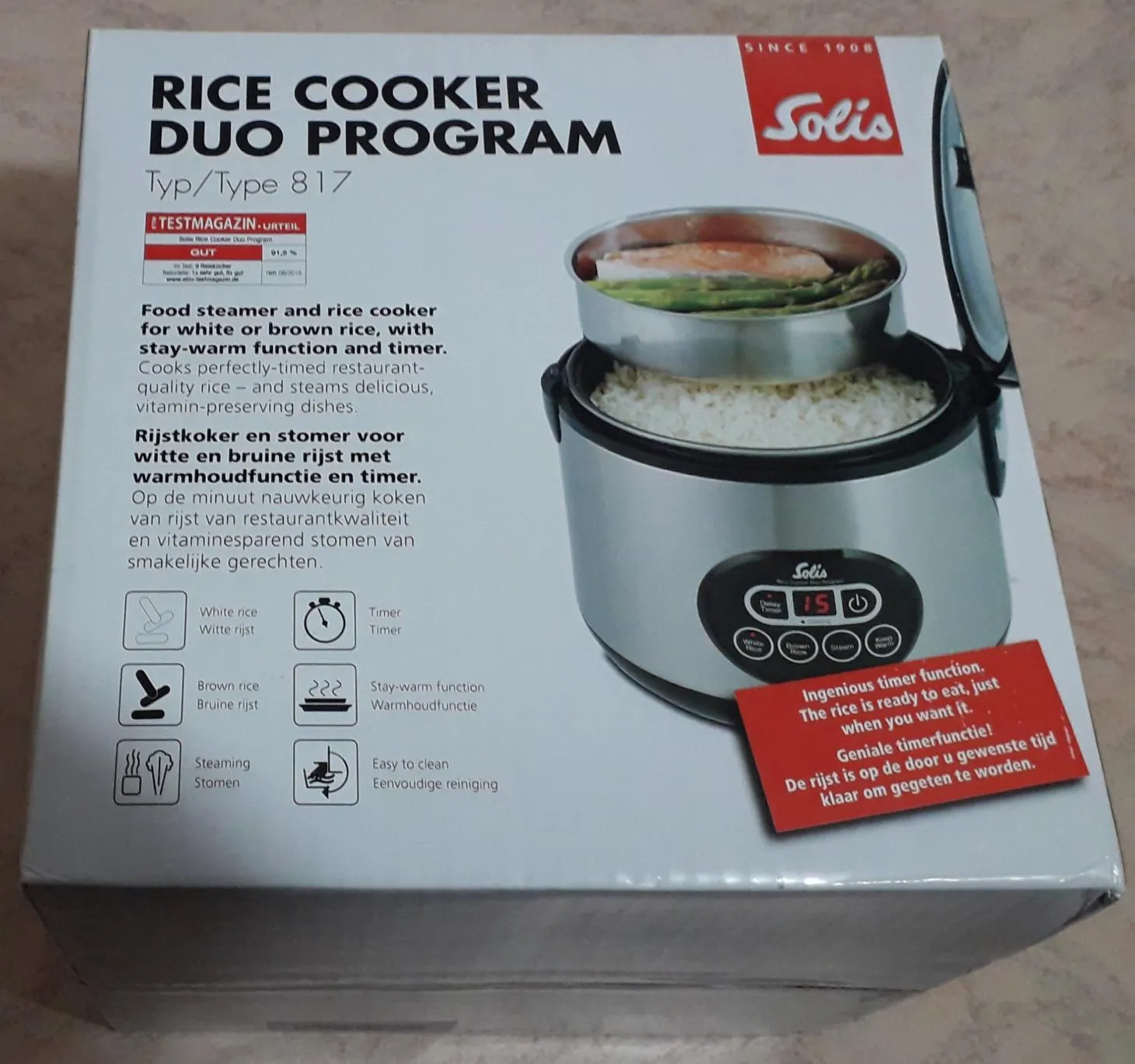 Solis Rice Cooker Duo 817 cuiseur riz 1,2 L 6 tasses
