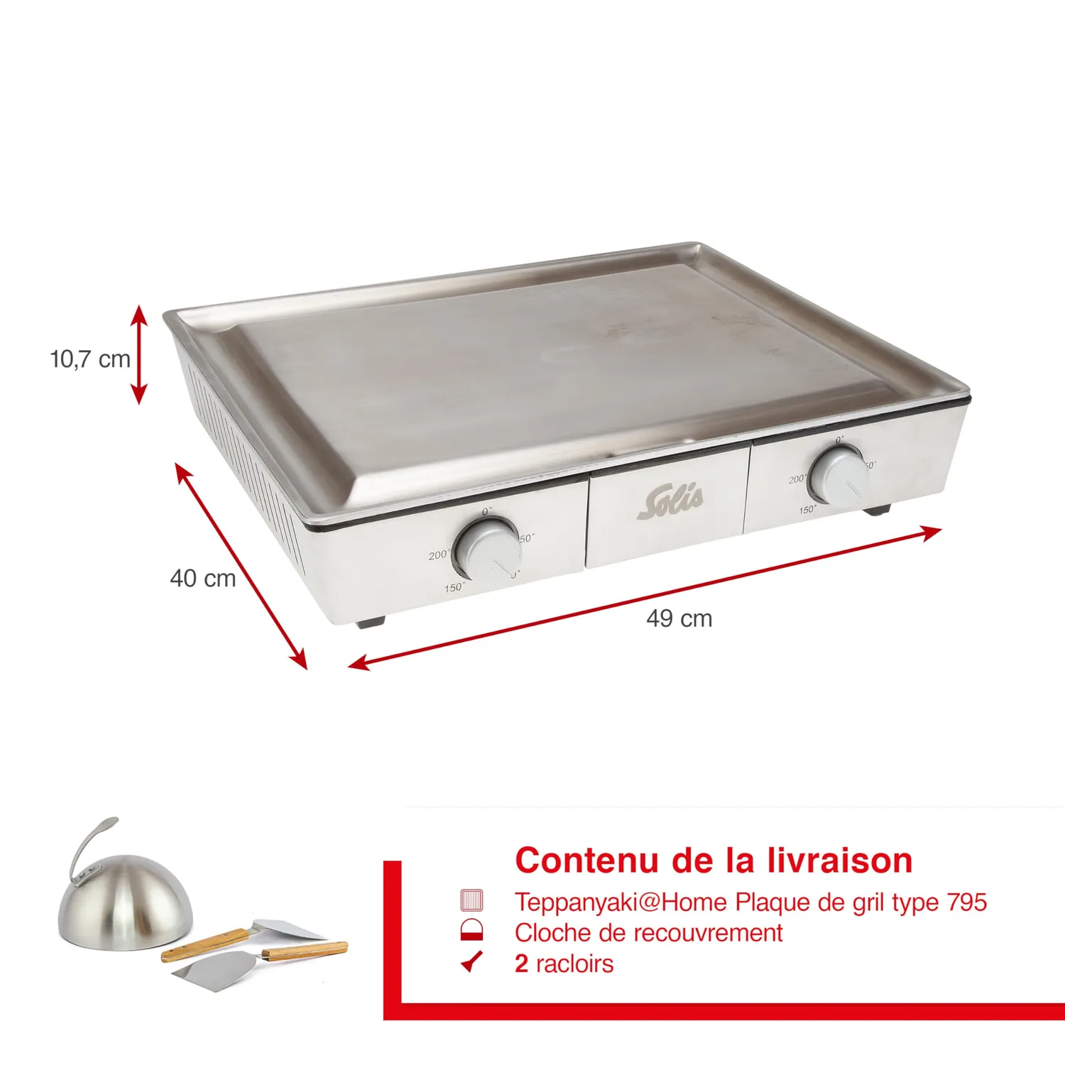 Solis Teppanyaki 979.28 plancha 40x30 cm inox
