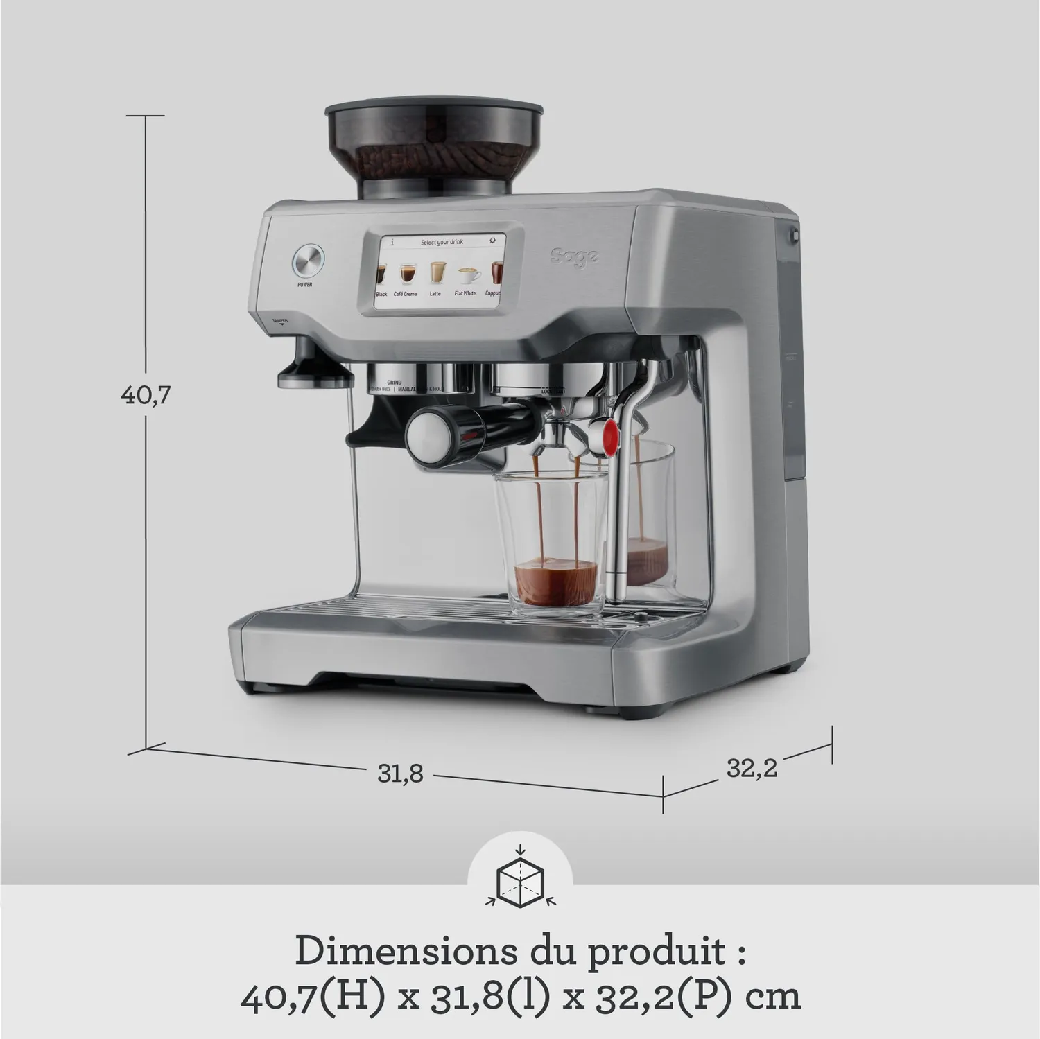 Sage Barista Touch machine expresso inox broyeur tactile