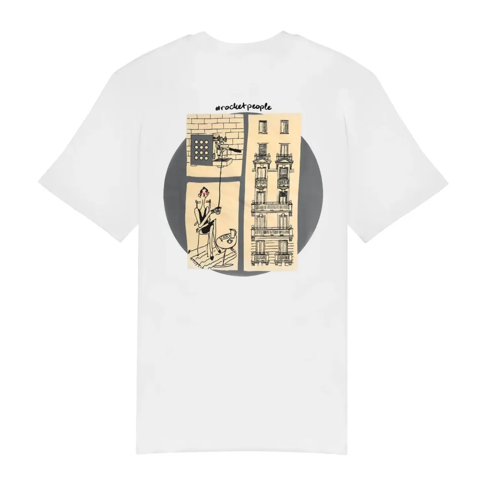 Rocket Espresso Appartamento t-shirt coton blanc Milano art