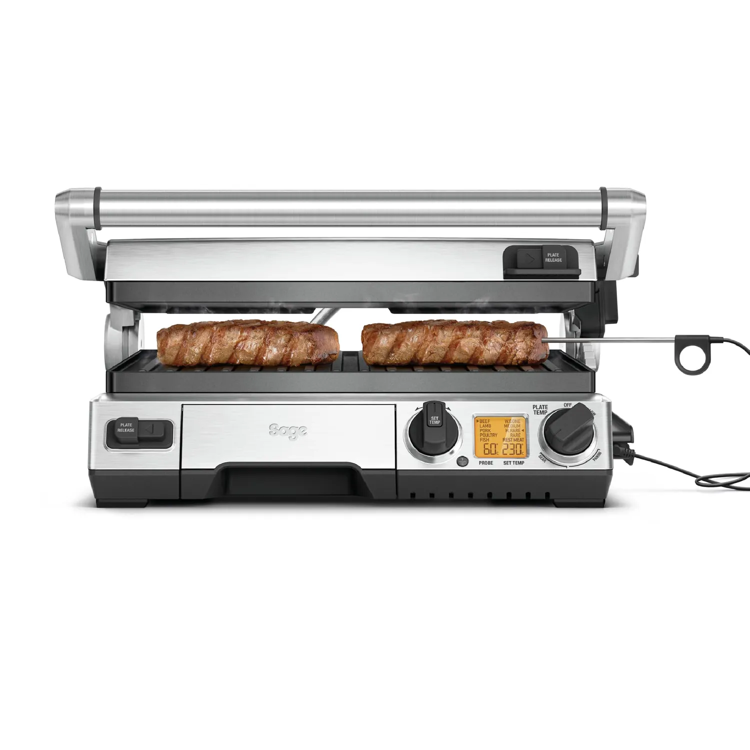 Sage Adjusta Grill SGR200 grill panini 1500 W plaques nervurées