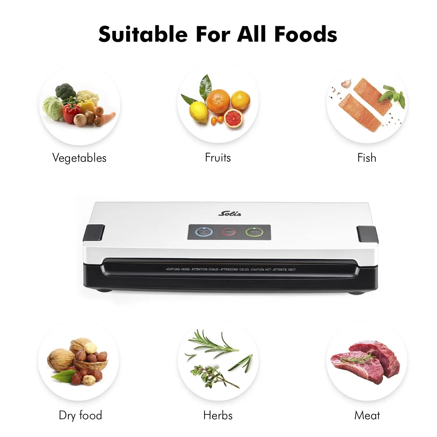 Solis Vac Quick 576 machine sous vide grise + rouleaux