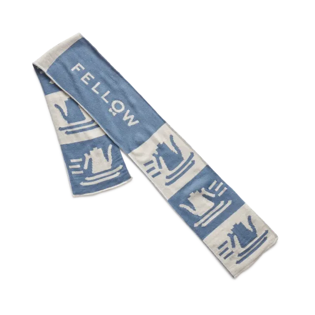 Fellow Ski Club Scarf écharpe écru et bleu