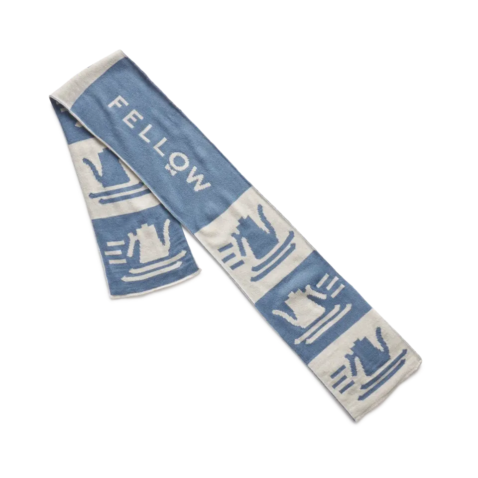 Fellow Ski Club Scarf écharpe écru et bleu