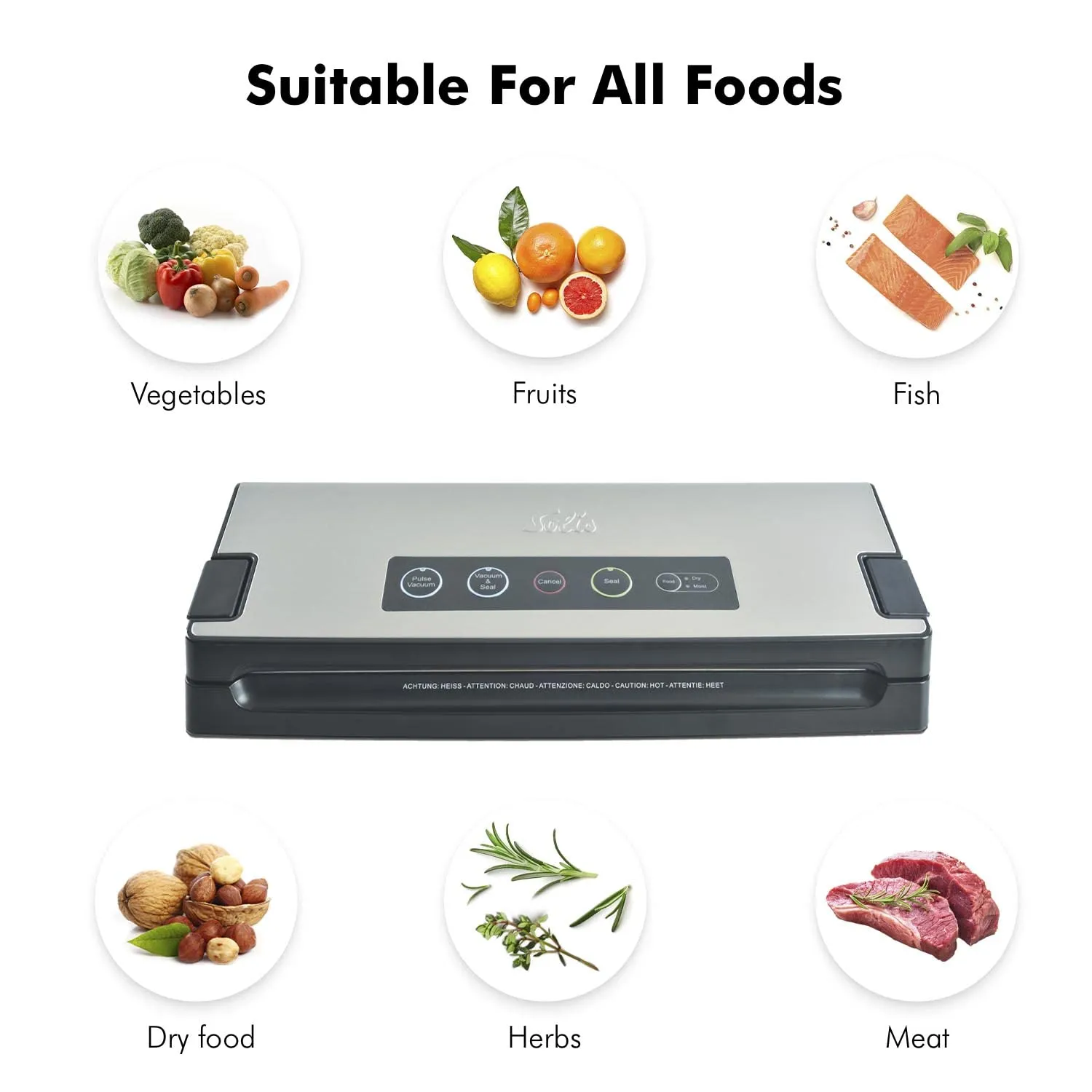 Solis Vac Premium 574 machine sous vide gris + 2 rouleaux