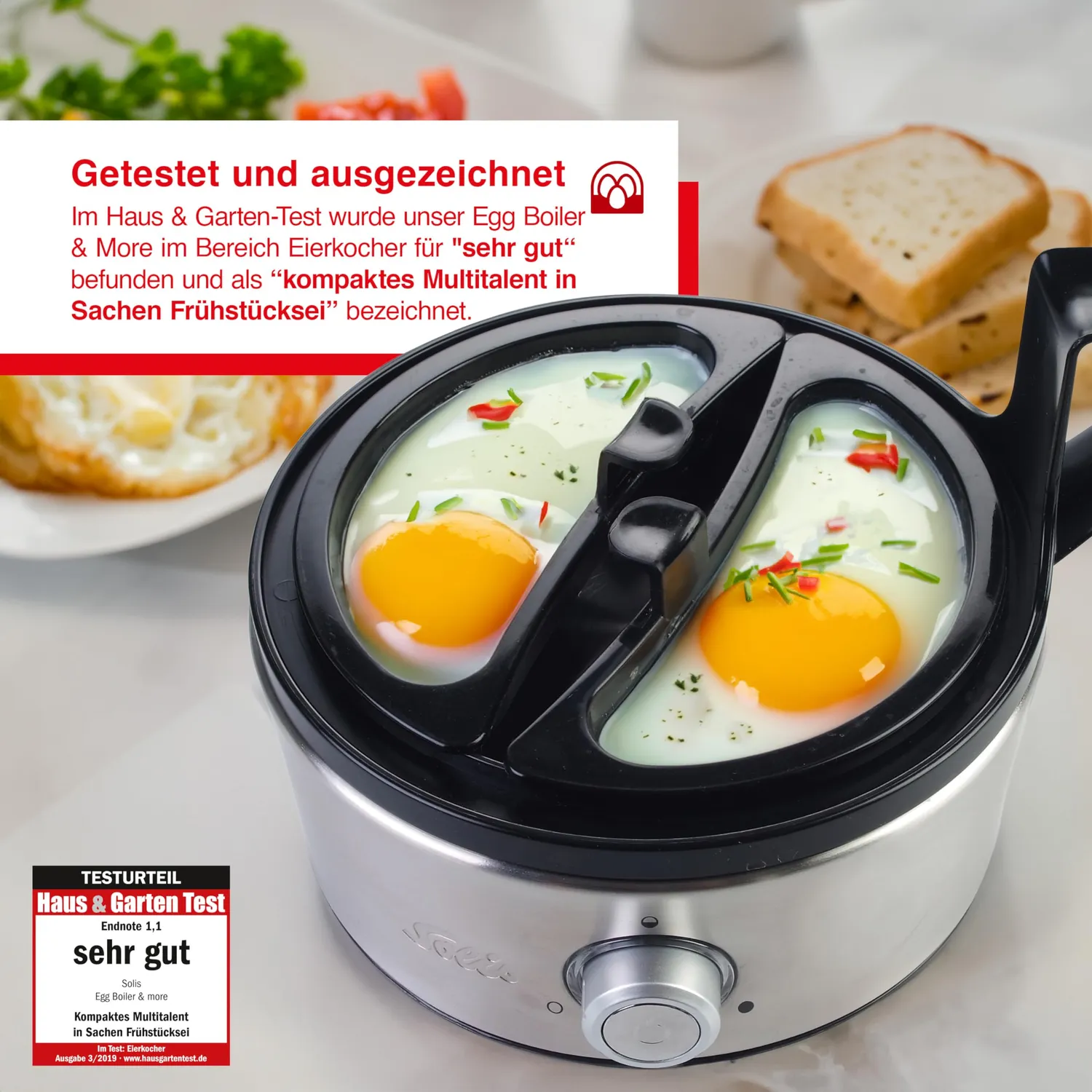 Solis 827 cuiseur œufs 7 œufs inox vapeur