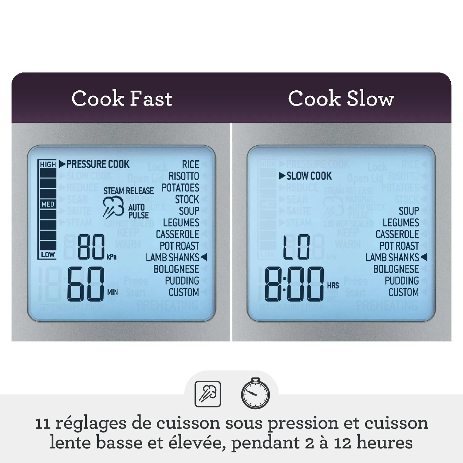 Sage Fast Slow Go Pro multicuiseur Slow Pro inox pression