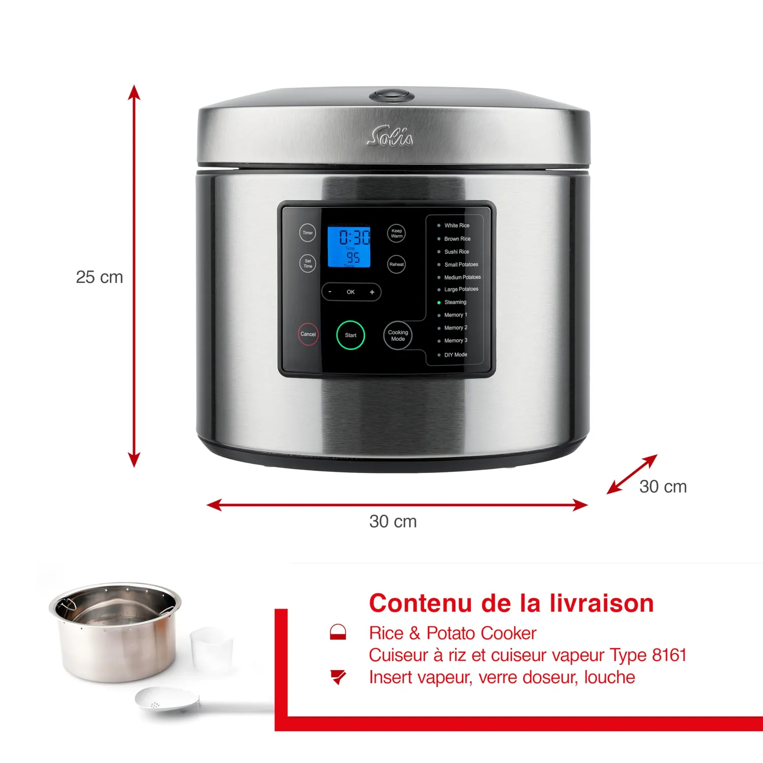 Solis Rice Potato cuiseur riz 5 L numérique inox