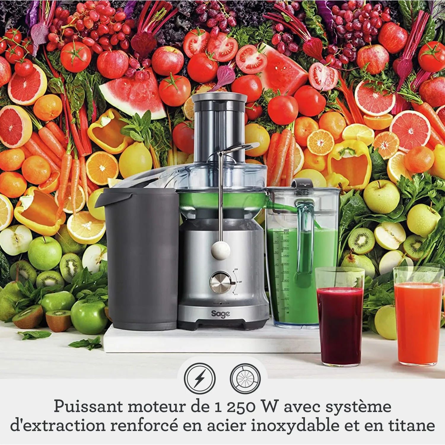 Sage Nutri Juicer Cold SJE430 extracteur de jus argent