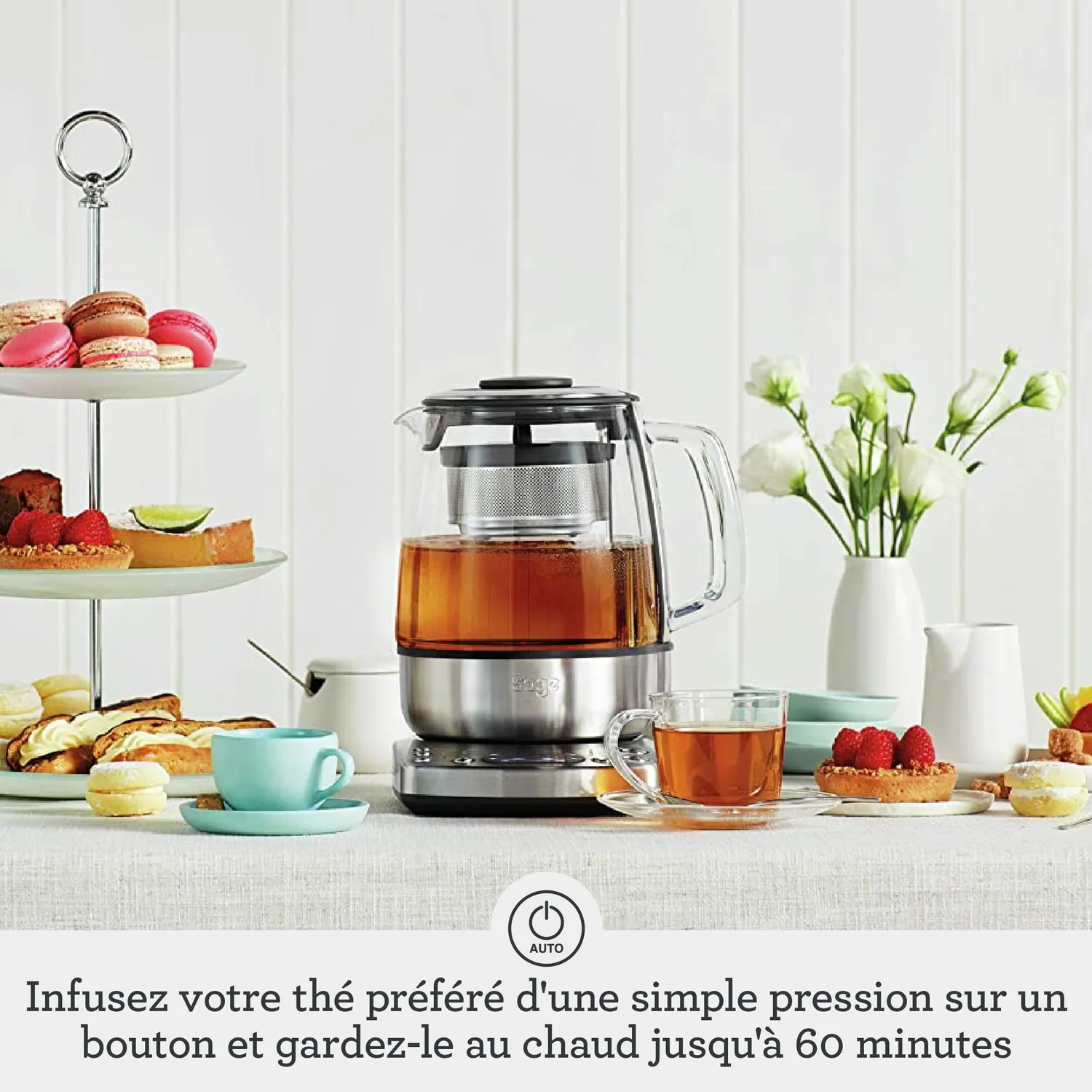 Sage Tea Maker bouilloire à thé inox 1,5 L panier auto