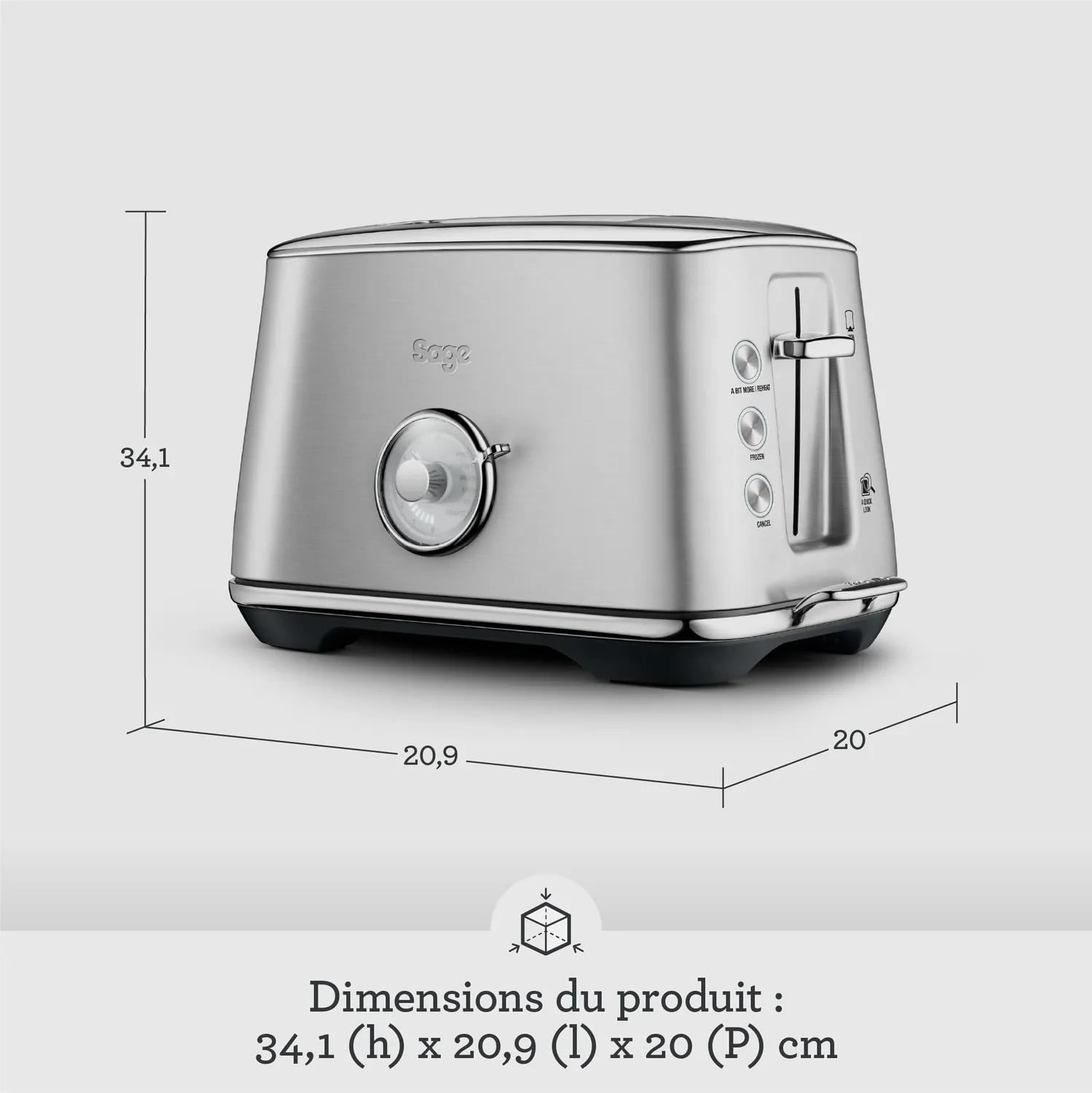 Sage Toast Select Luxe grille-pain inox brossé 2 fentes
