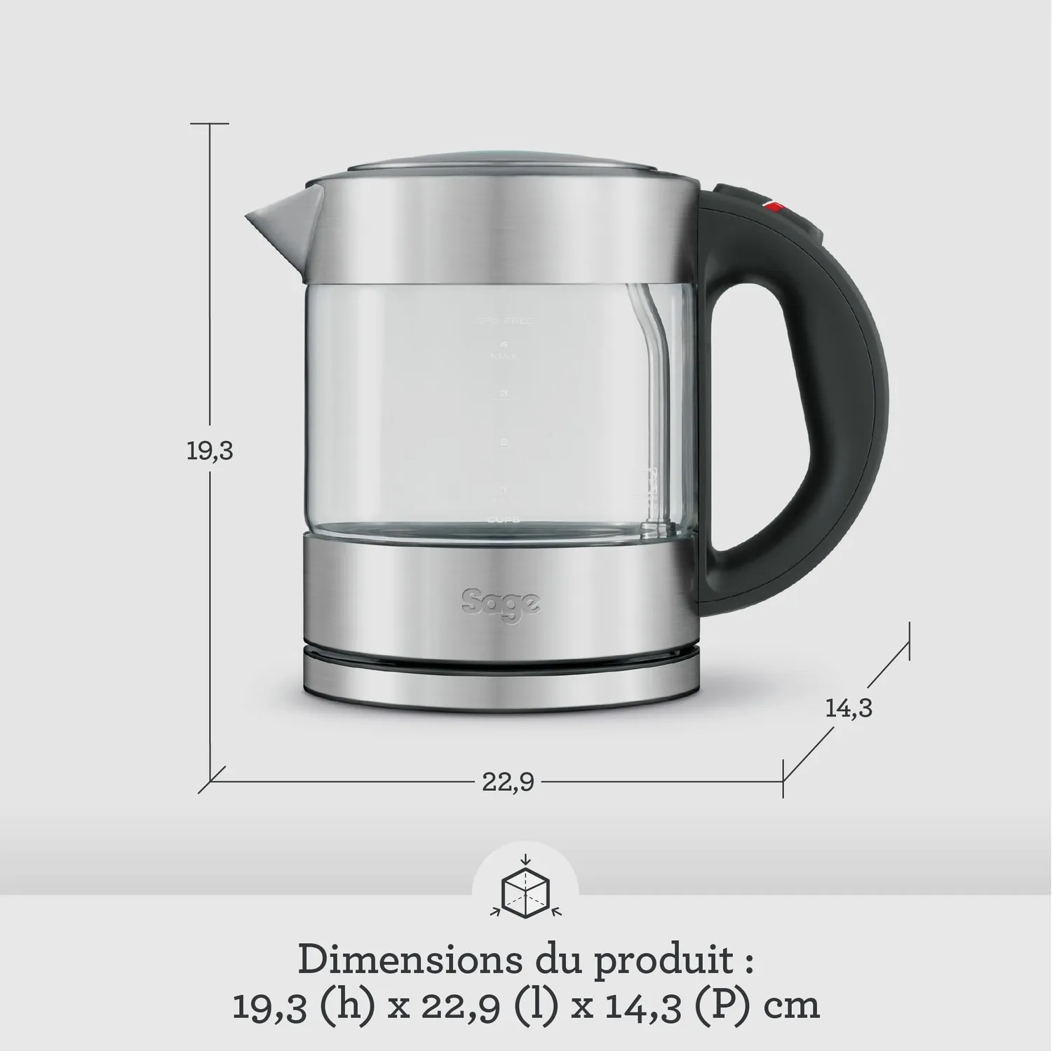 Sage Compact Kettle Pure bouilloire 1 L verre transparent