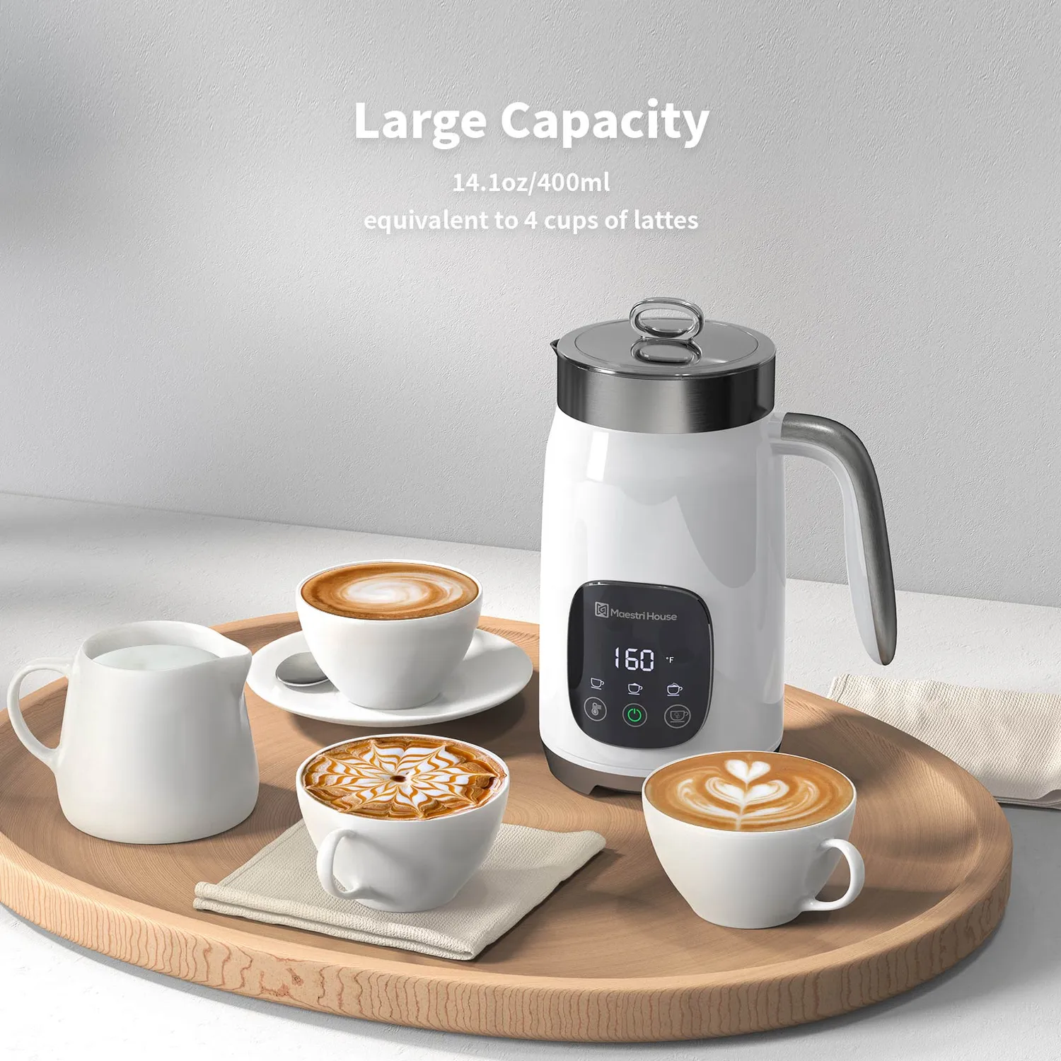 Maestri House DualFro 400 mousseur à lait blanc 400ml