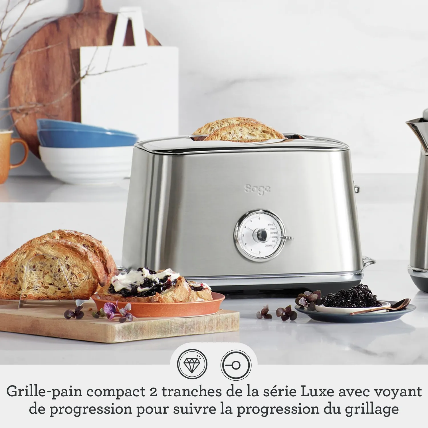 Sage Toast Select Luxe grille-pain inox brossé 2 fentes