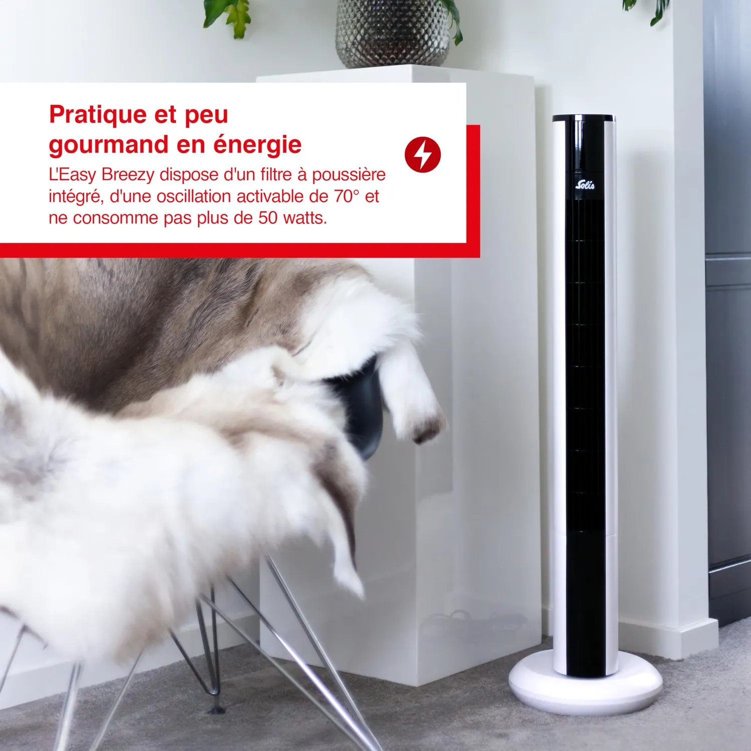 Solis 757 Easy Breezy ventilateur tour 3 vitesses