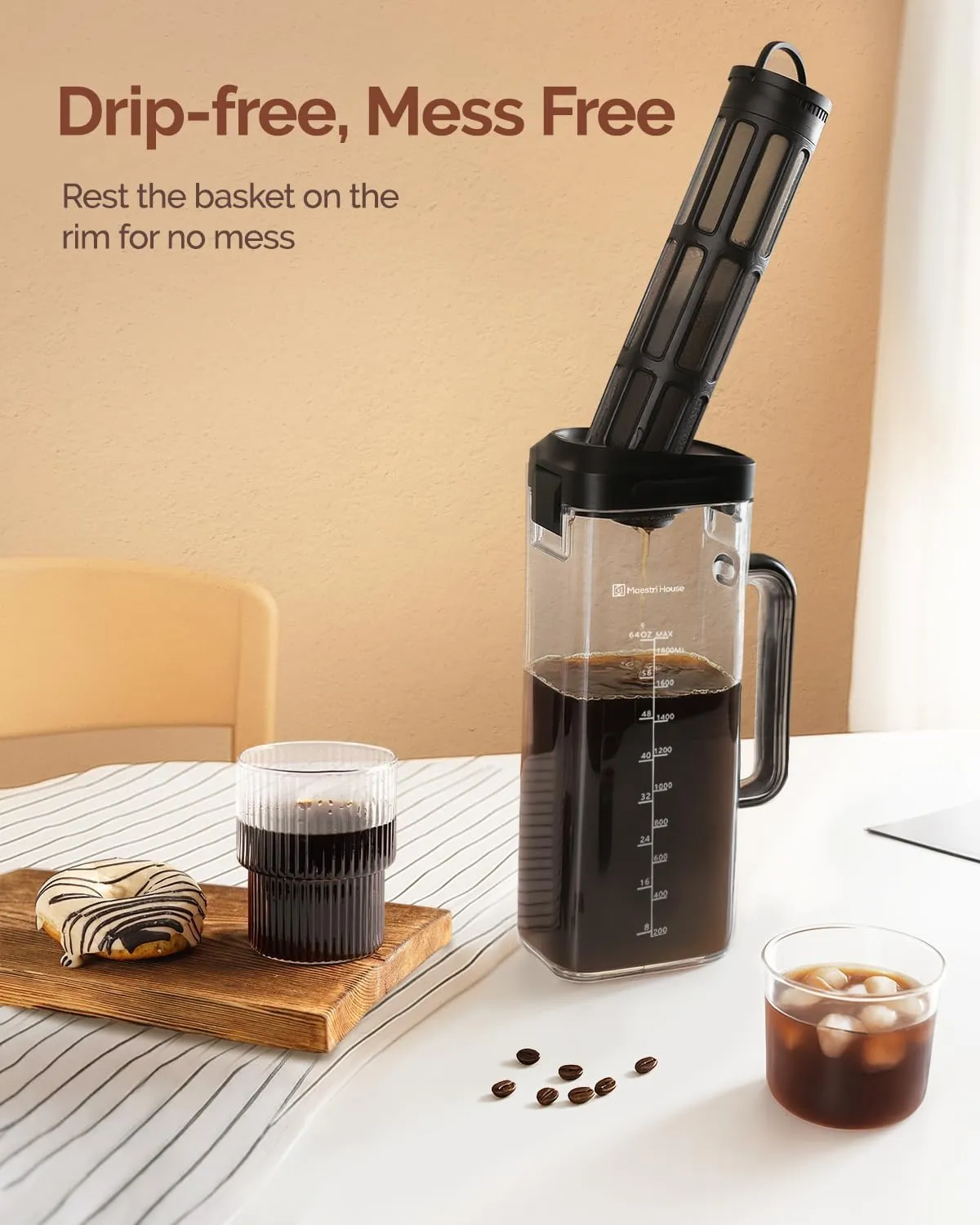 Maestri House House CB64 bouchon silicone cold brew rechange noir