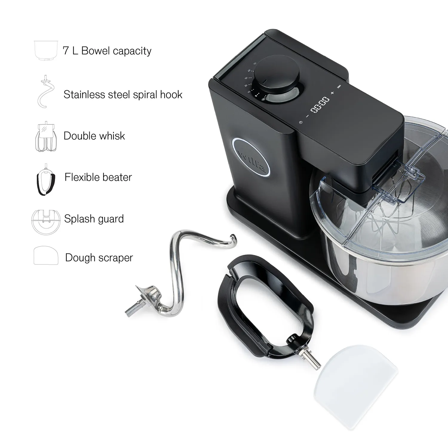 Wilfa Probaker Timer robot pâtissier 7 L acier