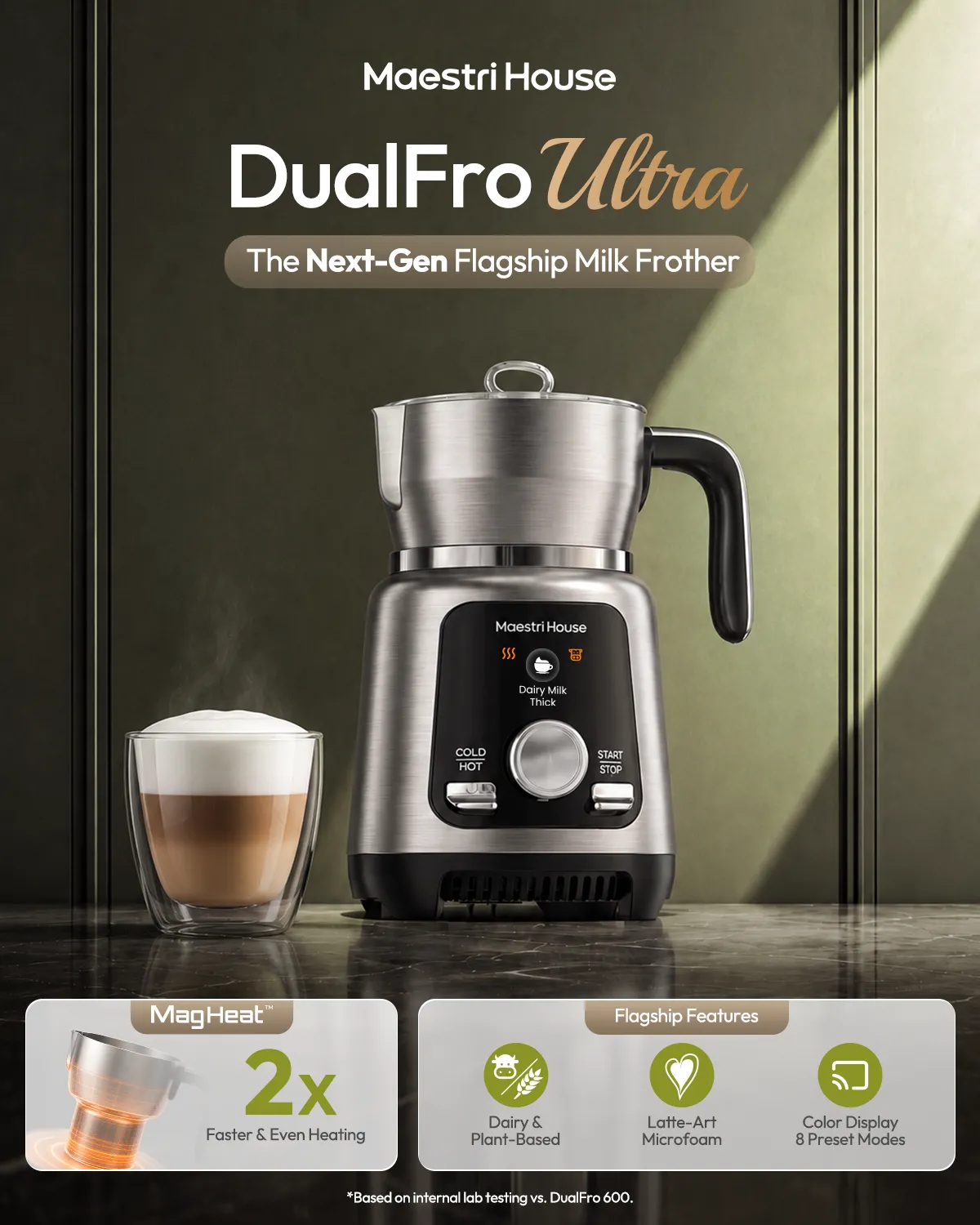 Maestri House DualFro Ultra mousseur à lait 500 ml noir