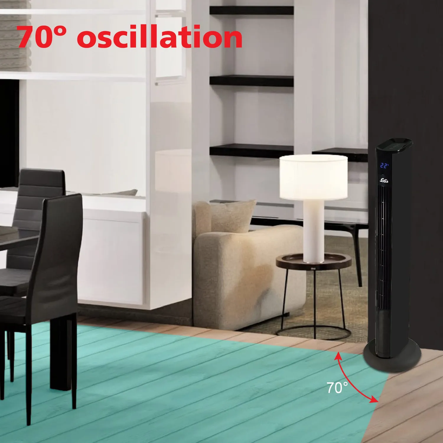 Solis Easy Breezy 757 ventilateur colonne noir mat 91 cm