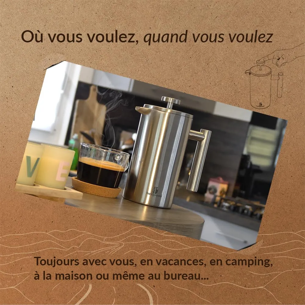 Handpresso French Press cafetière piston inox isotherme