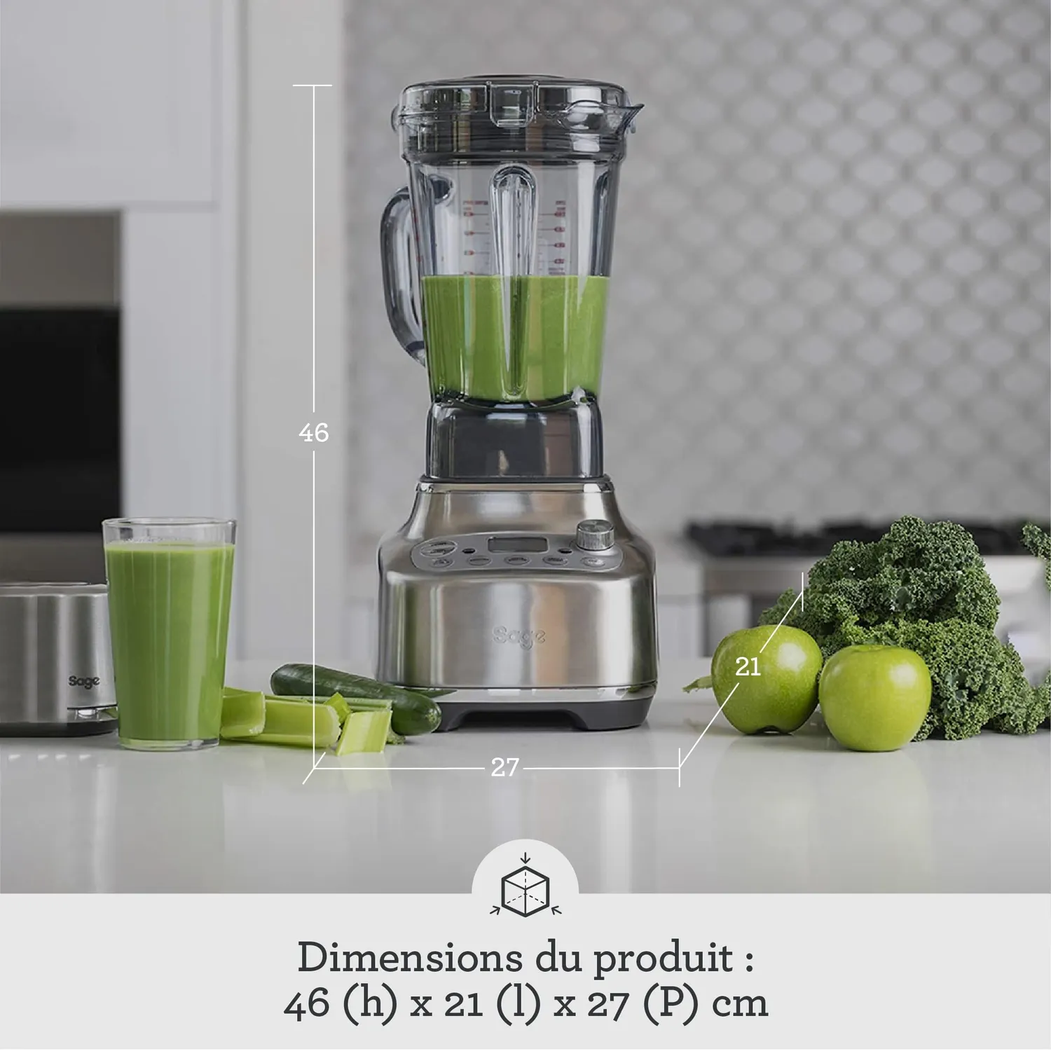Sage Super Q blender 2400W inox brossé 2 L