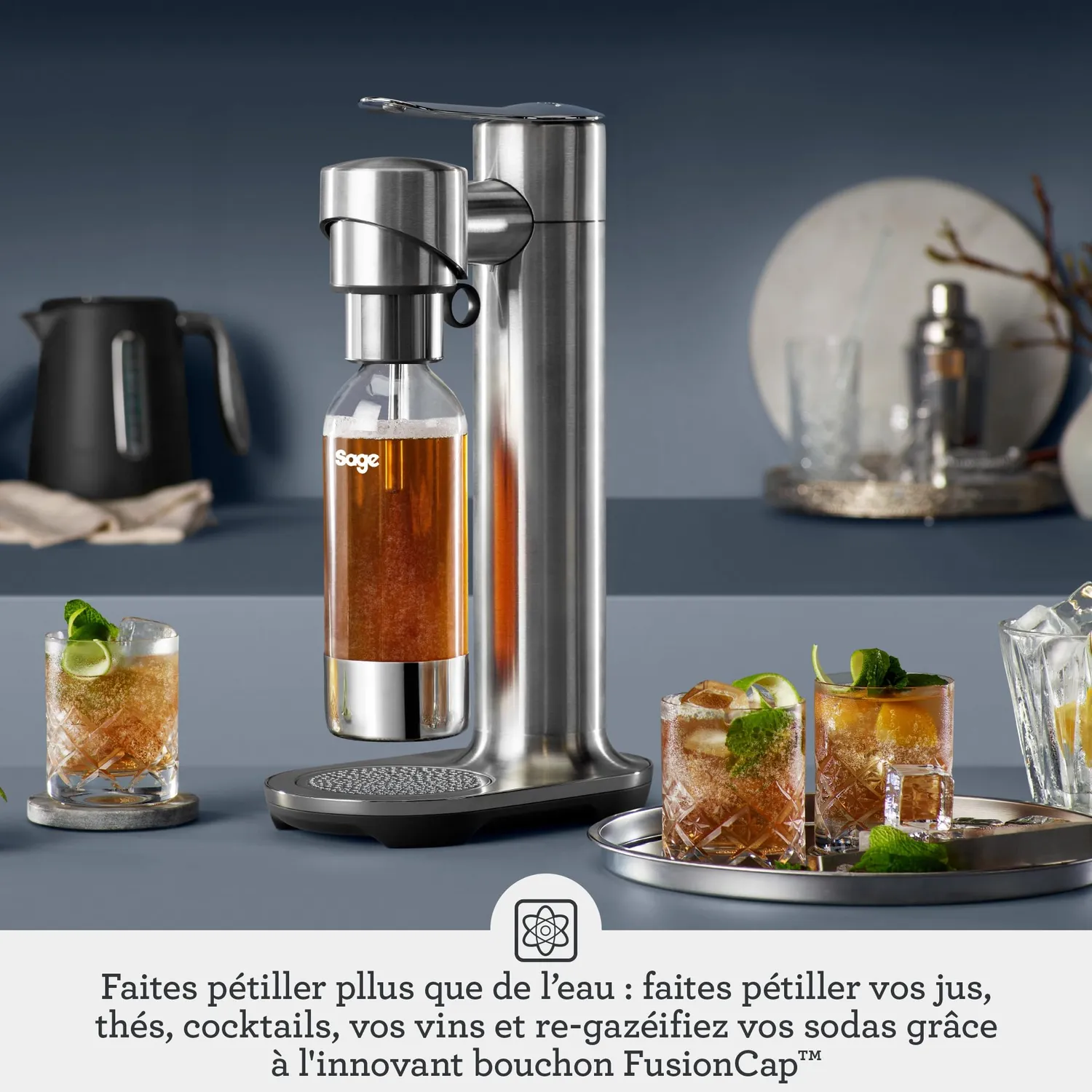 Sage InFizz Fusion machine à soda Sel de Mer 1 L