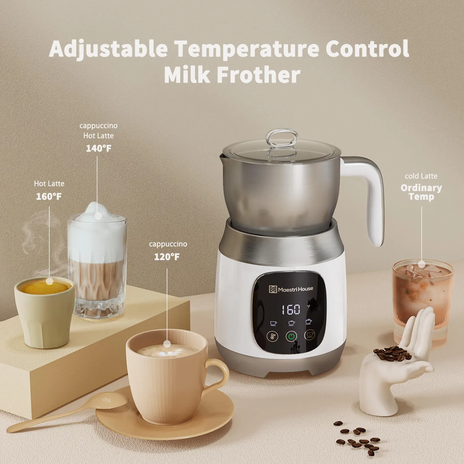 Maestri House DualFro 600 mousseur lait 600 ml inox
