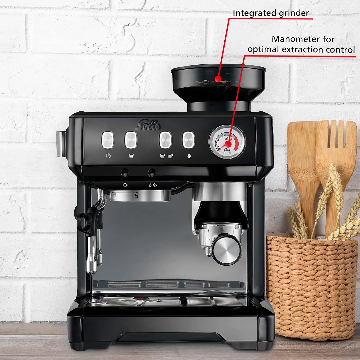 Solis Grind Infuse Compact 1018 machine expresso noire 2,5 L