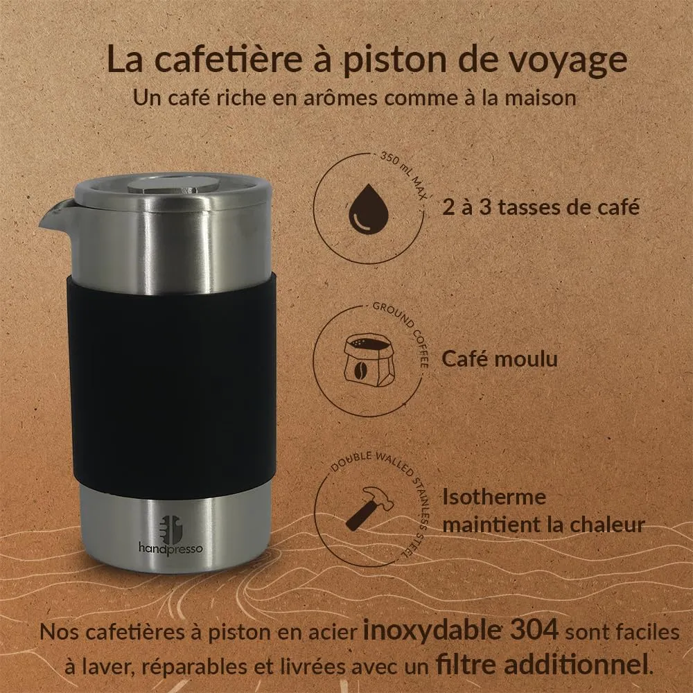 Handpresso Travel Press cafetière piston inox 0,35 L