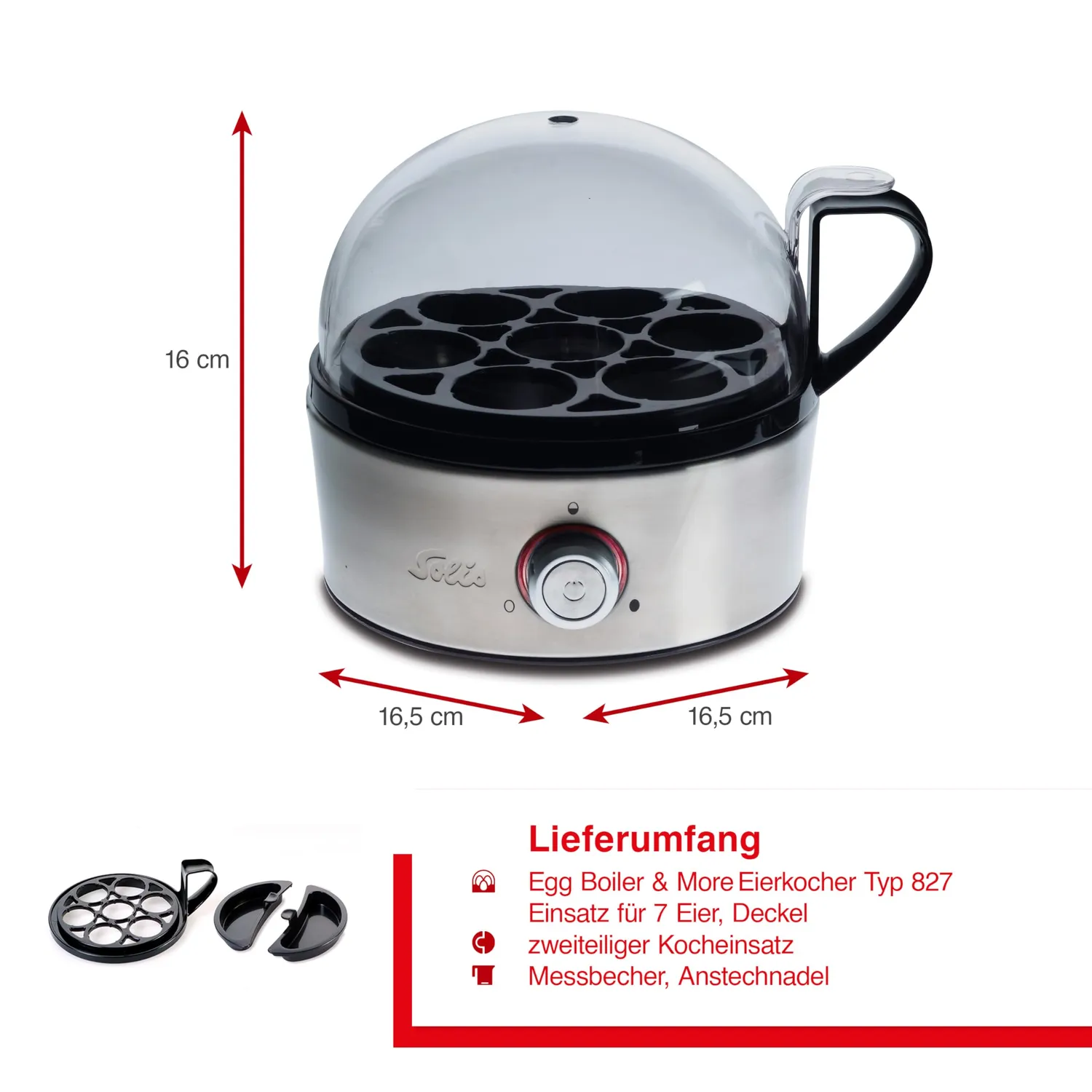 Solis 827 cuiseur œufs 7 œufs inox vapeur