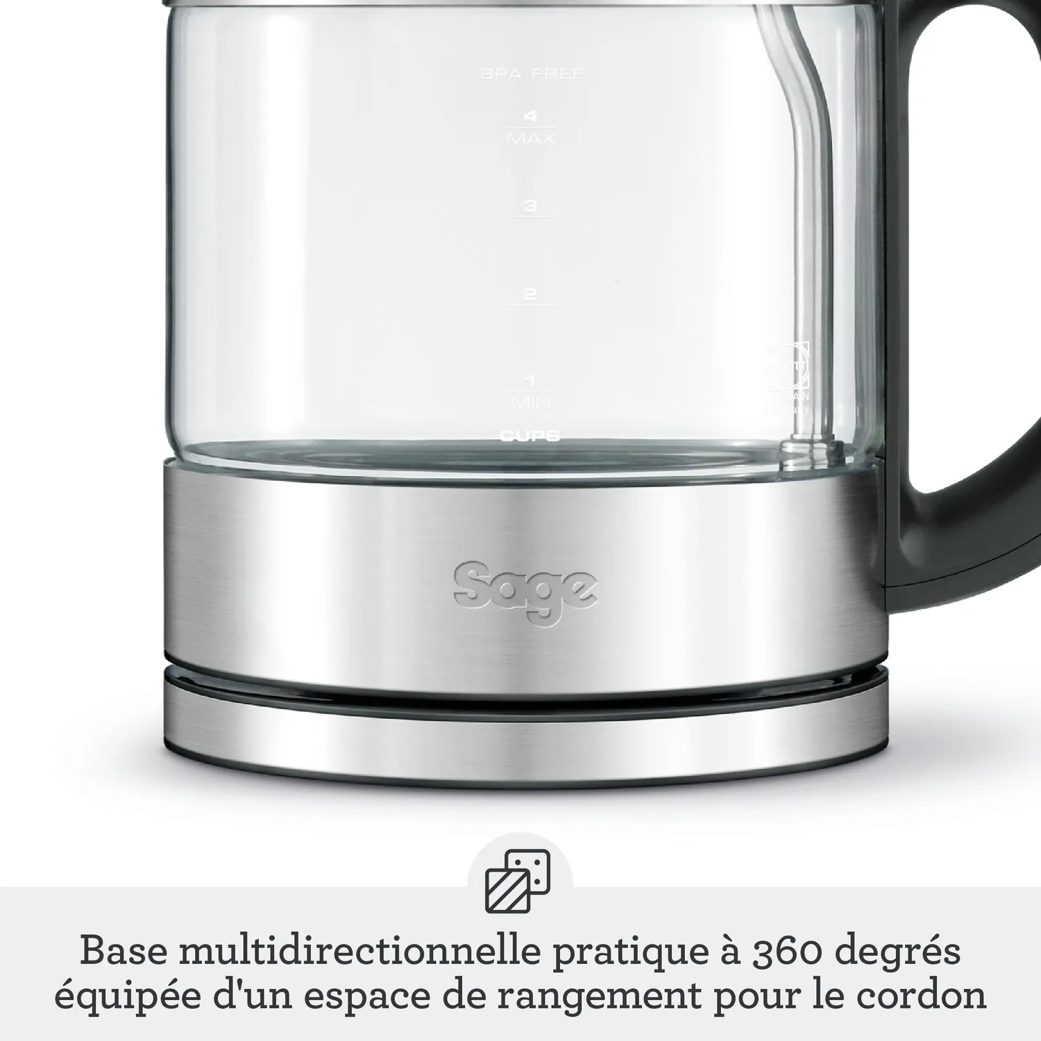 Sage Compact Kettle Pure bouilloire 1 L verre transparent