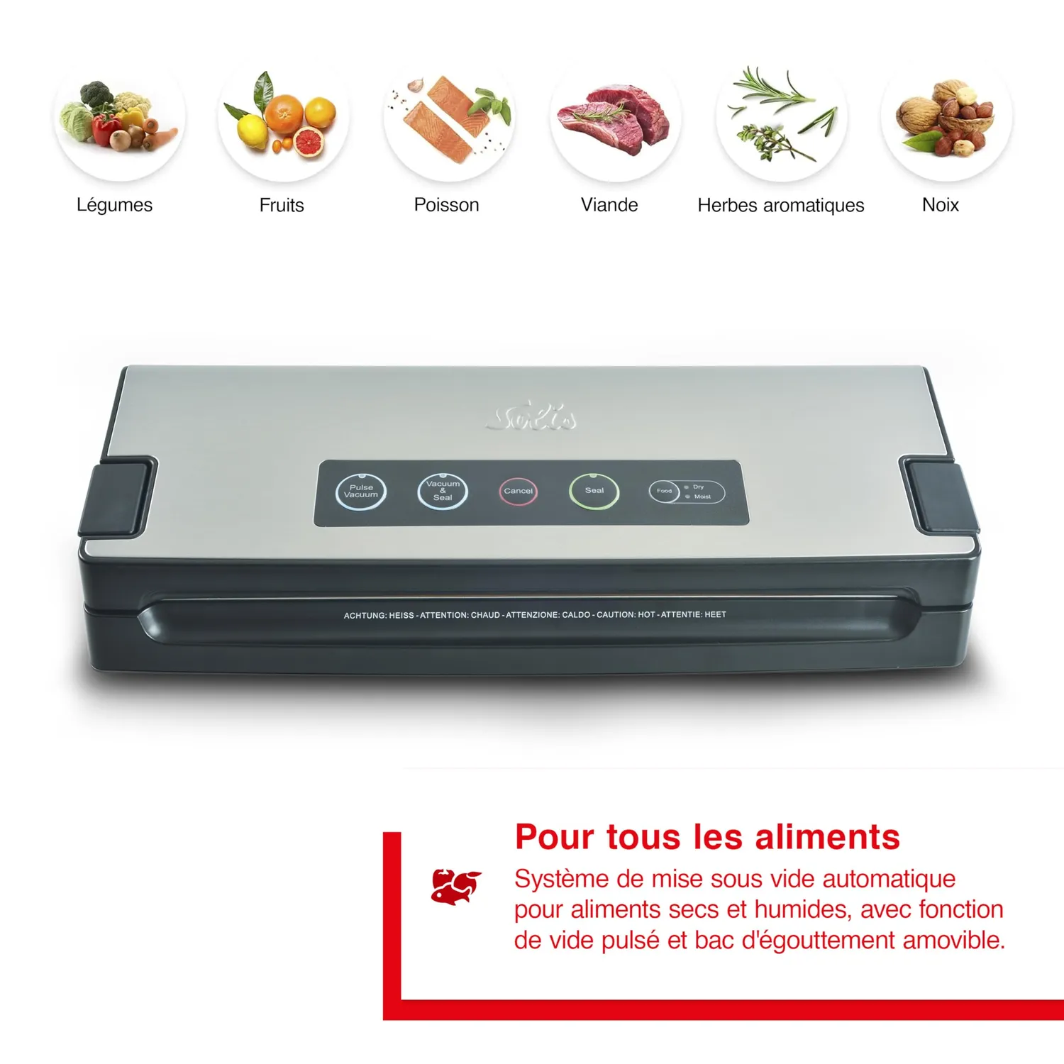 Solis 922.21 machine sous vide noir 110 W sachets et boîtes