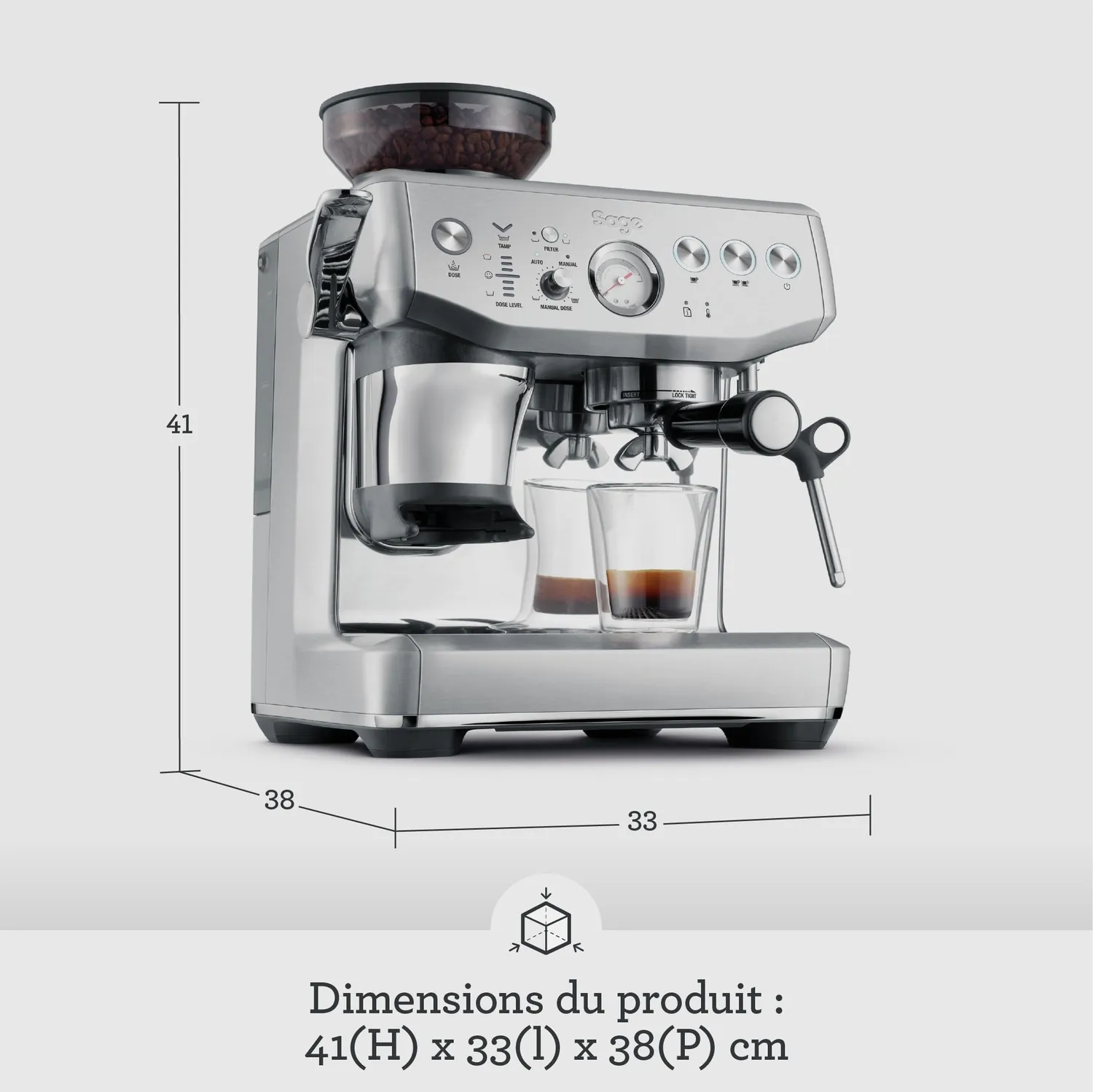 Sage Barista Express Impress machine espresso inox brosse
