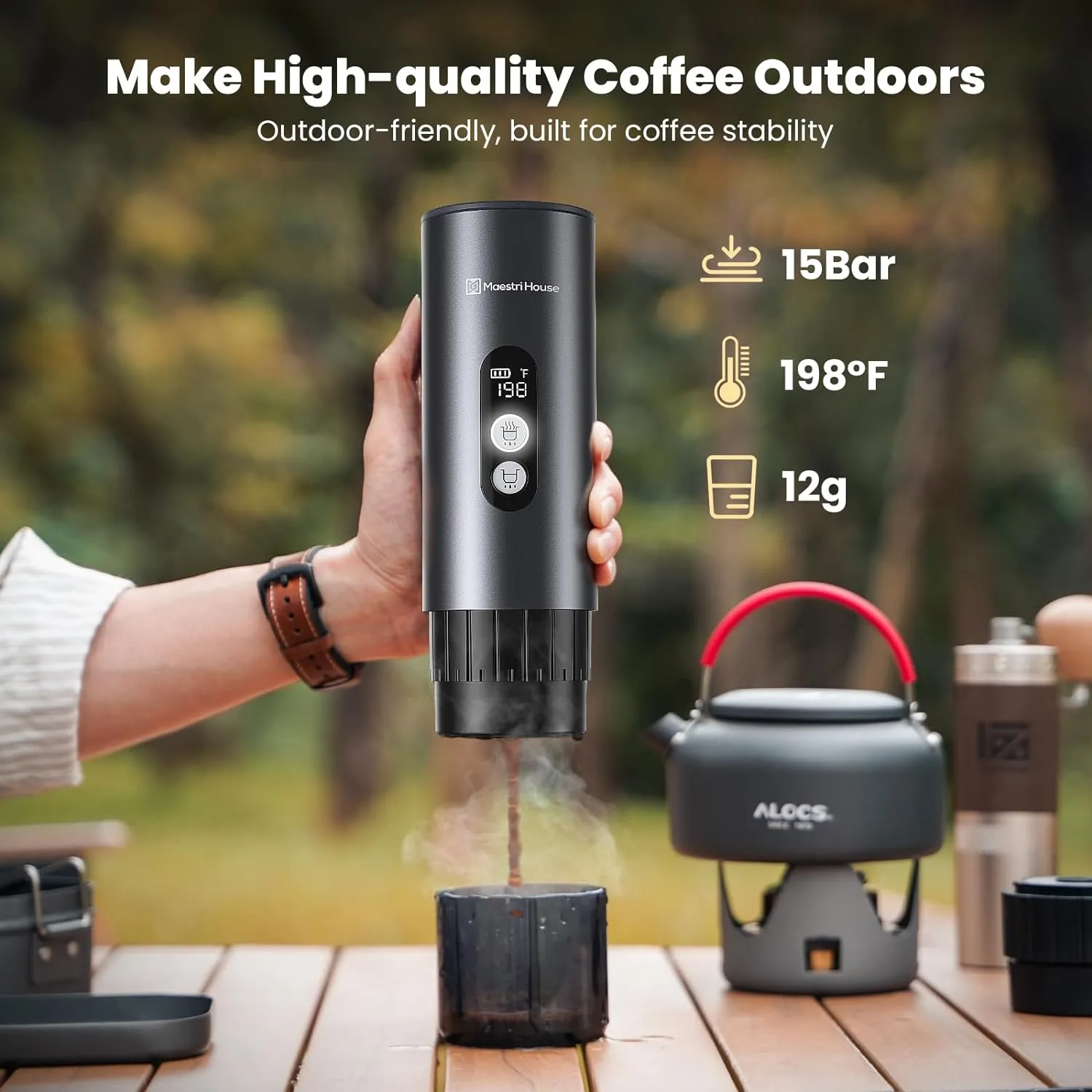 Maestri House GC-CP020 machine espresso portable chauffante gris