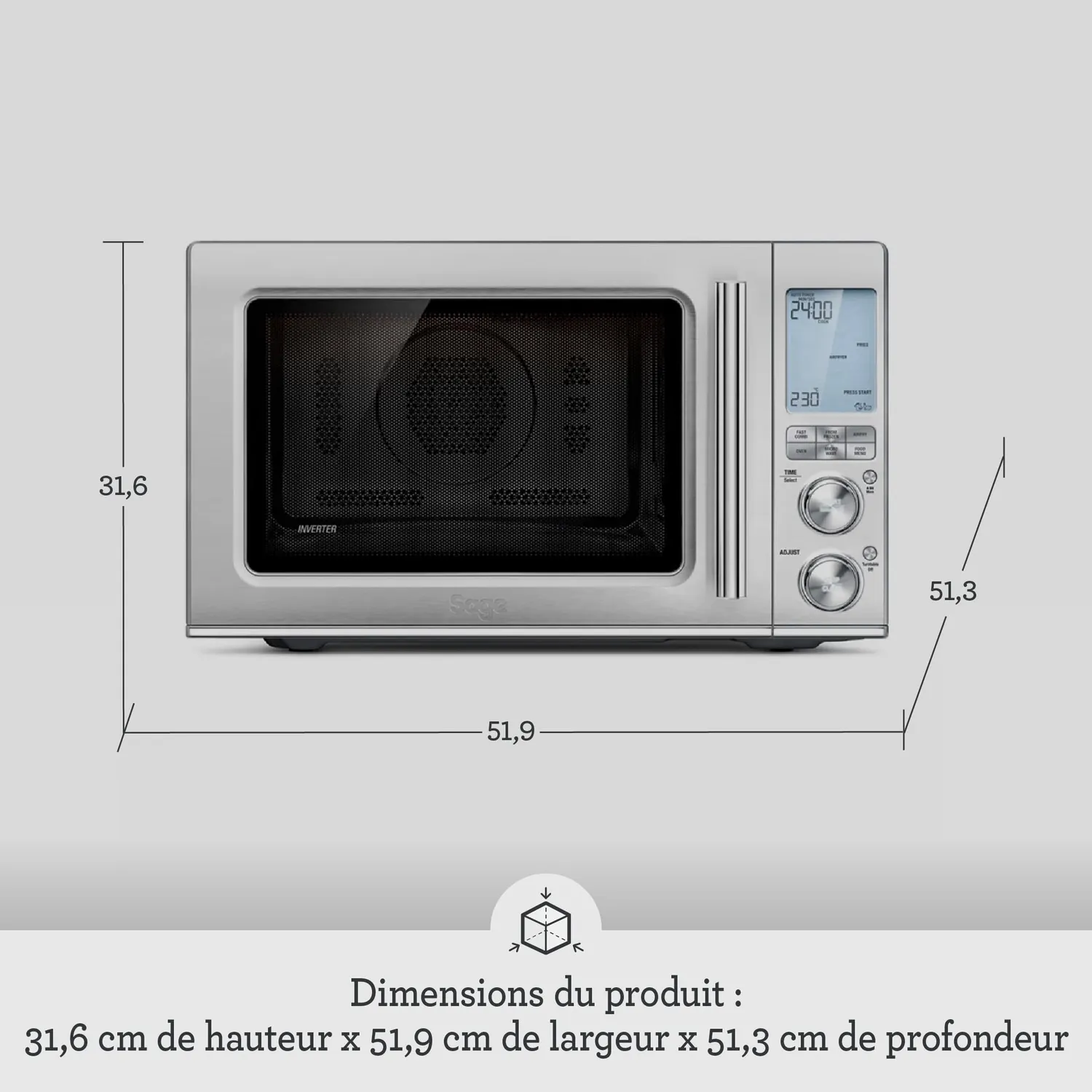 Sage The Combi Wave 3 en 1 micro-ondes inox air fryer