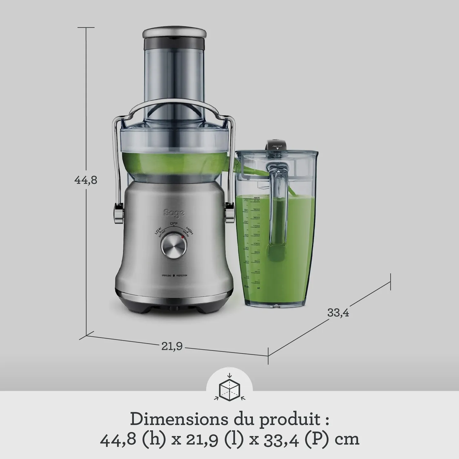 Sage Nutri Juicer Cold Plus Centrifugeuse Inox 2 L 88 mm