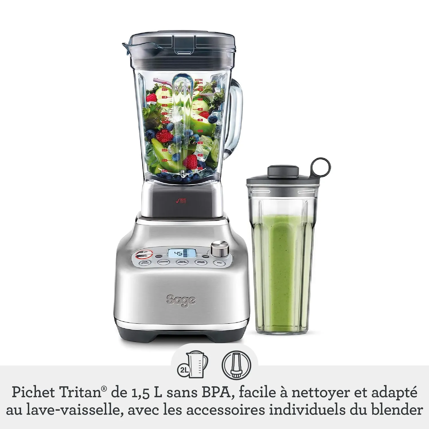Sage Super Q blender 2400W inox brossé 2 L