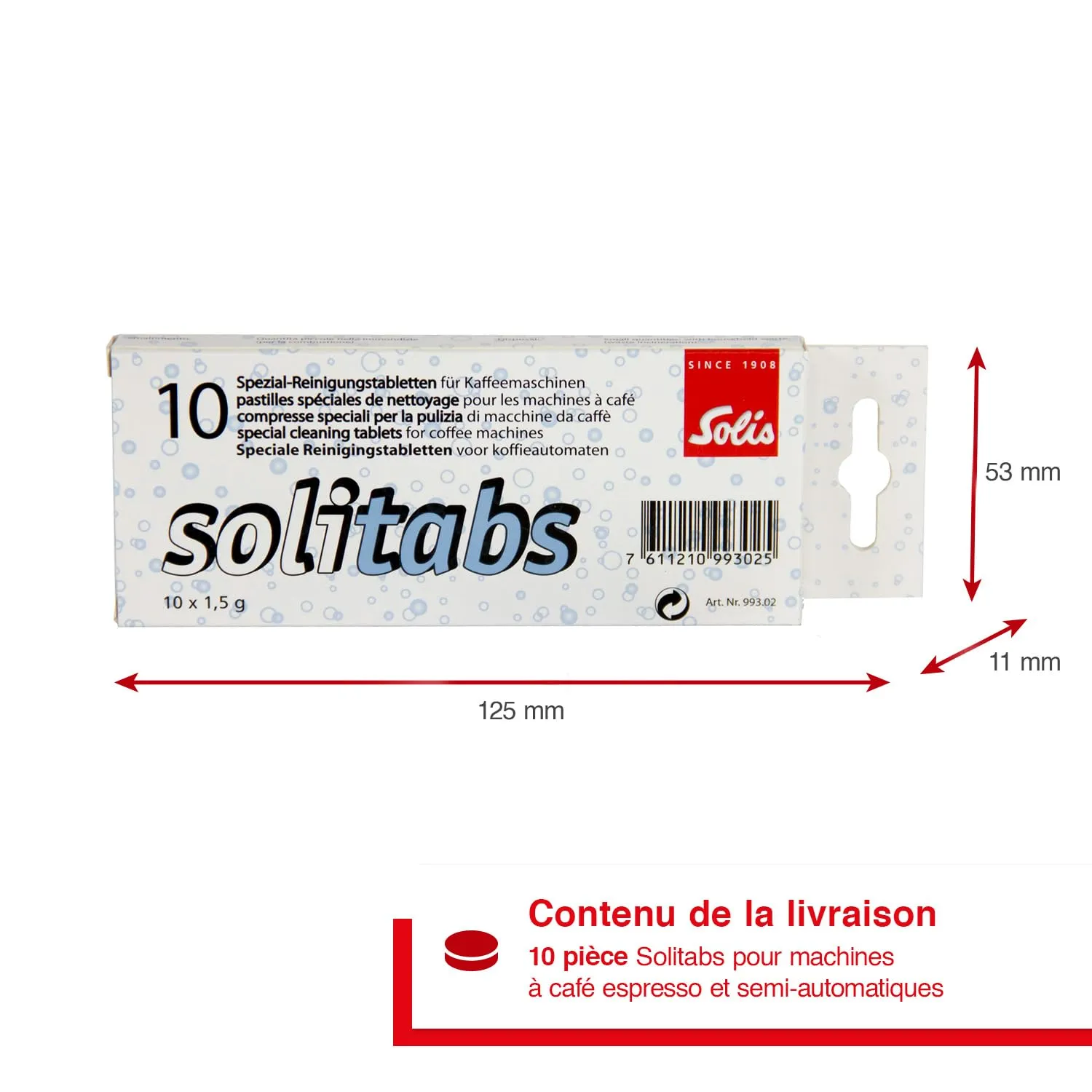 Solis Solitabs 993.02 pastilles nettoyage x10 dégraissantes
