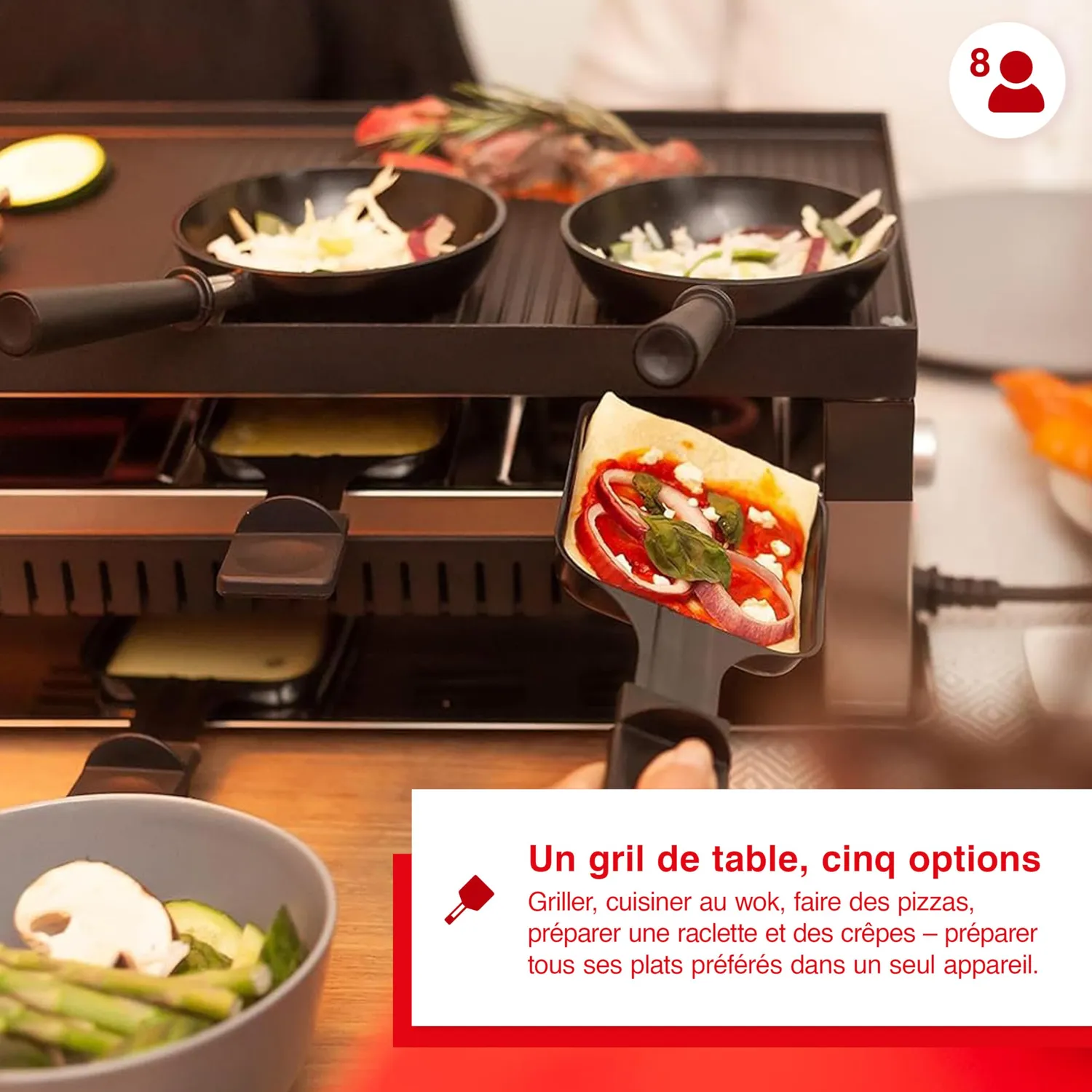 Solis Table Grill 791 grill raclette 8 personnes inox