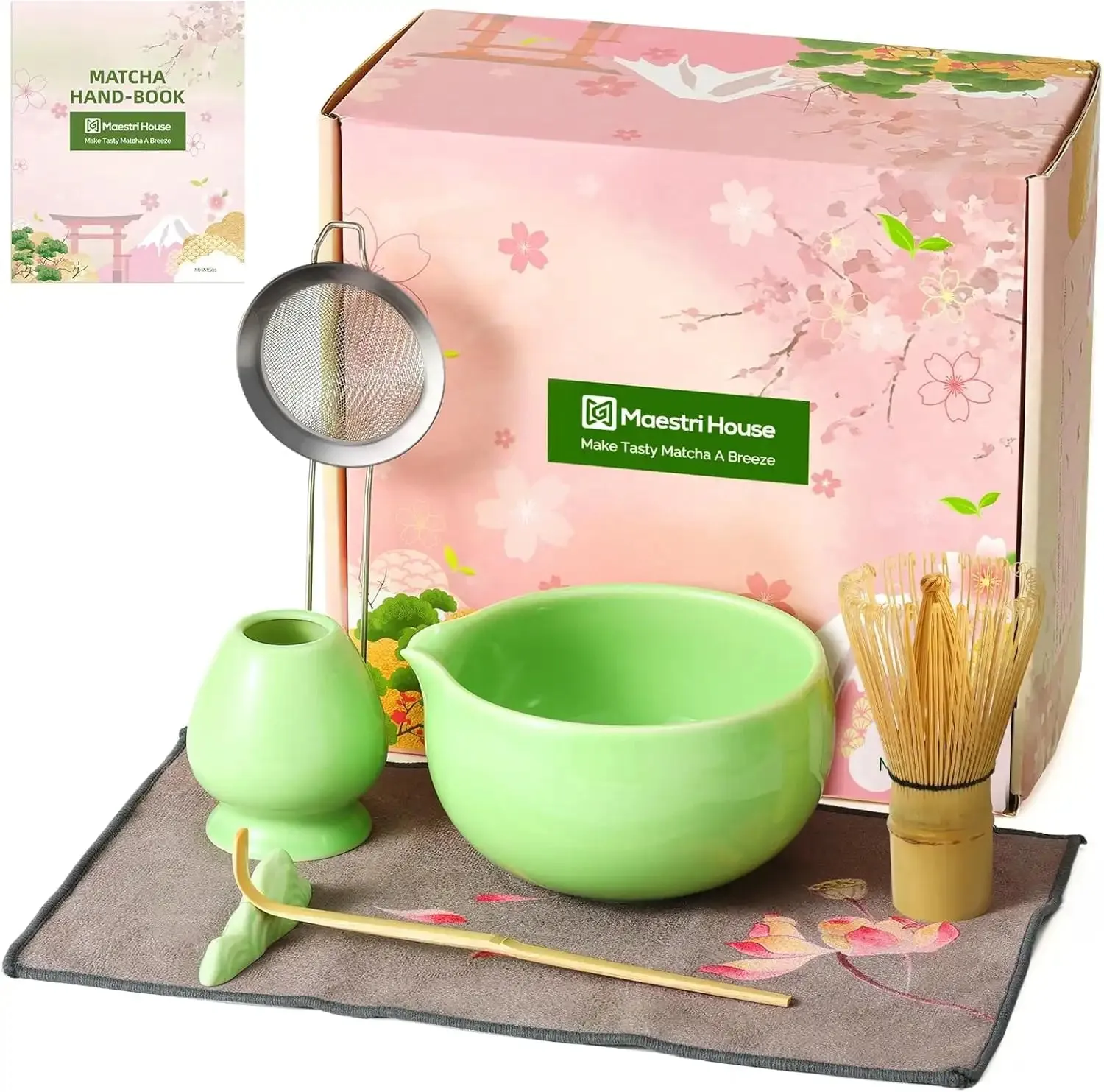 Maestri House MHMS01 kit matcha 7 pièces rose bambou